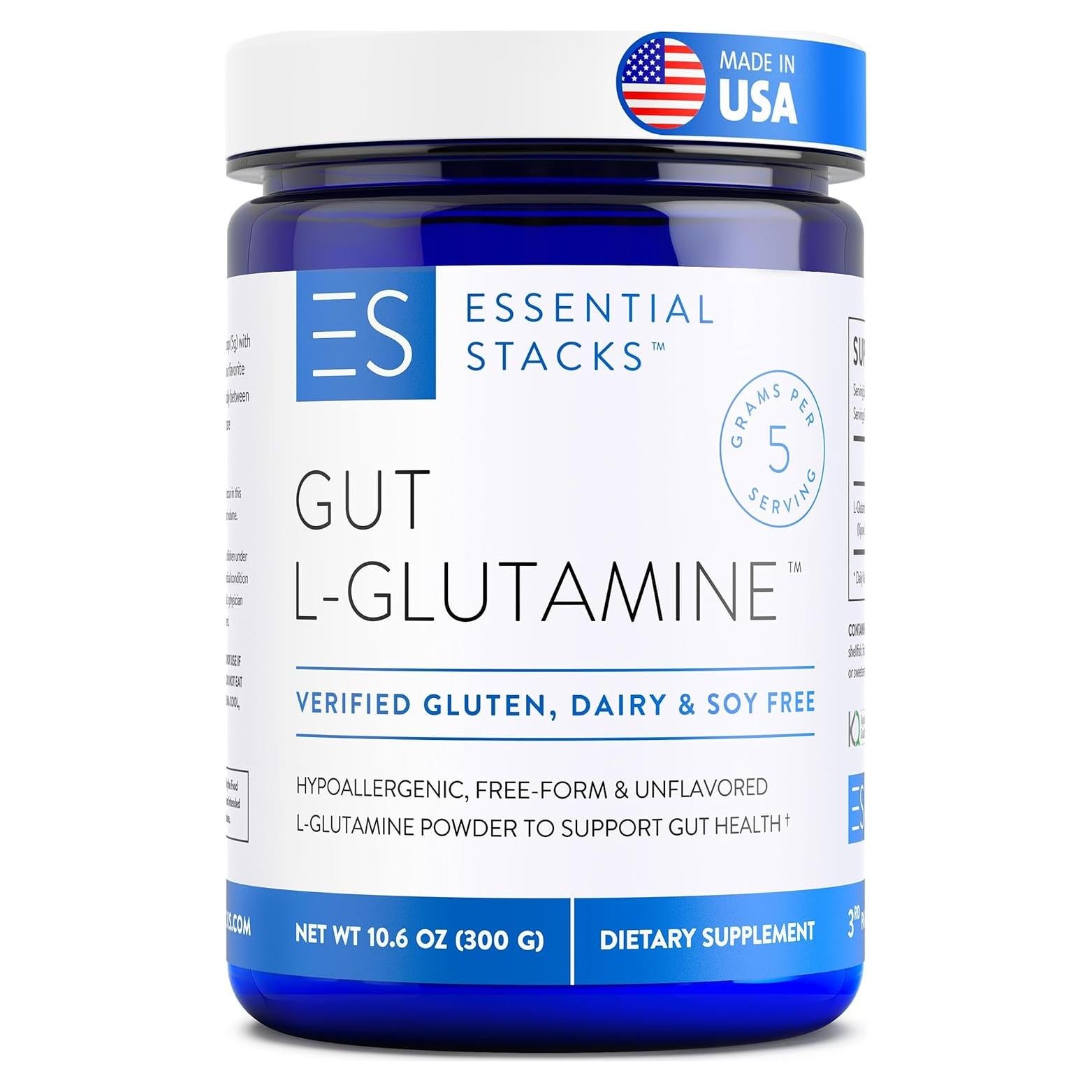 Polvo L-Glutamina Gut Essential Stacks 300g - Salud Intestinal