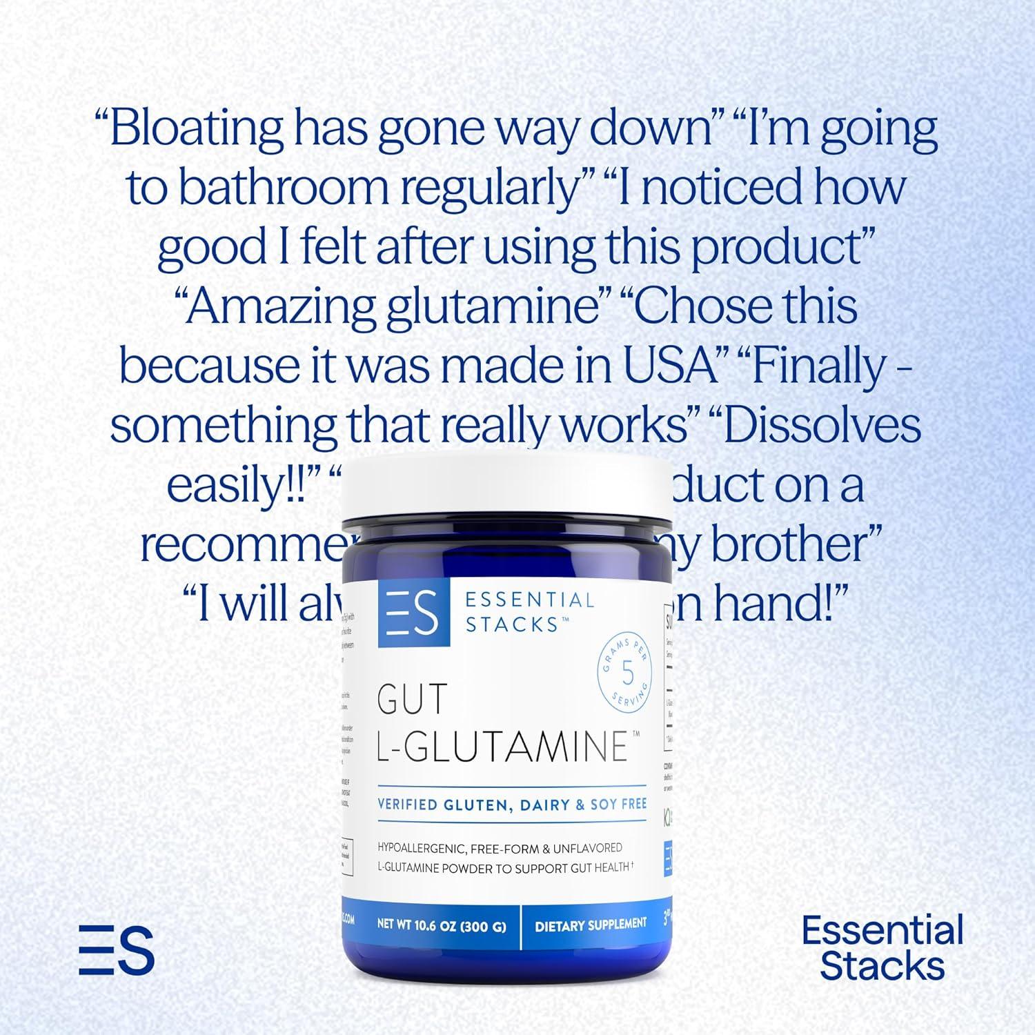 Polvo L-Glutamina Gut Essential Stacks 300g - Salud Intestinal