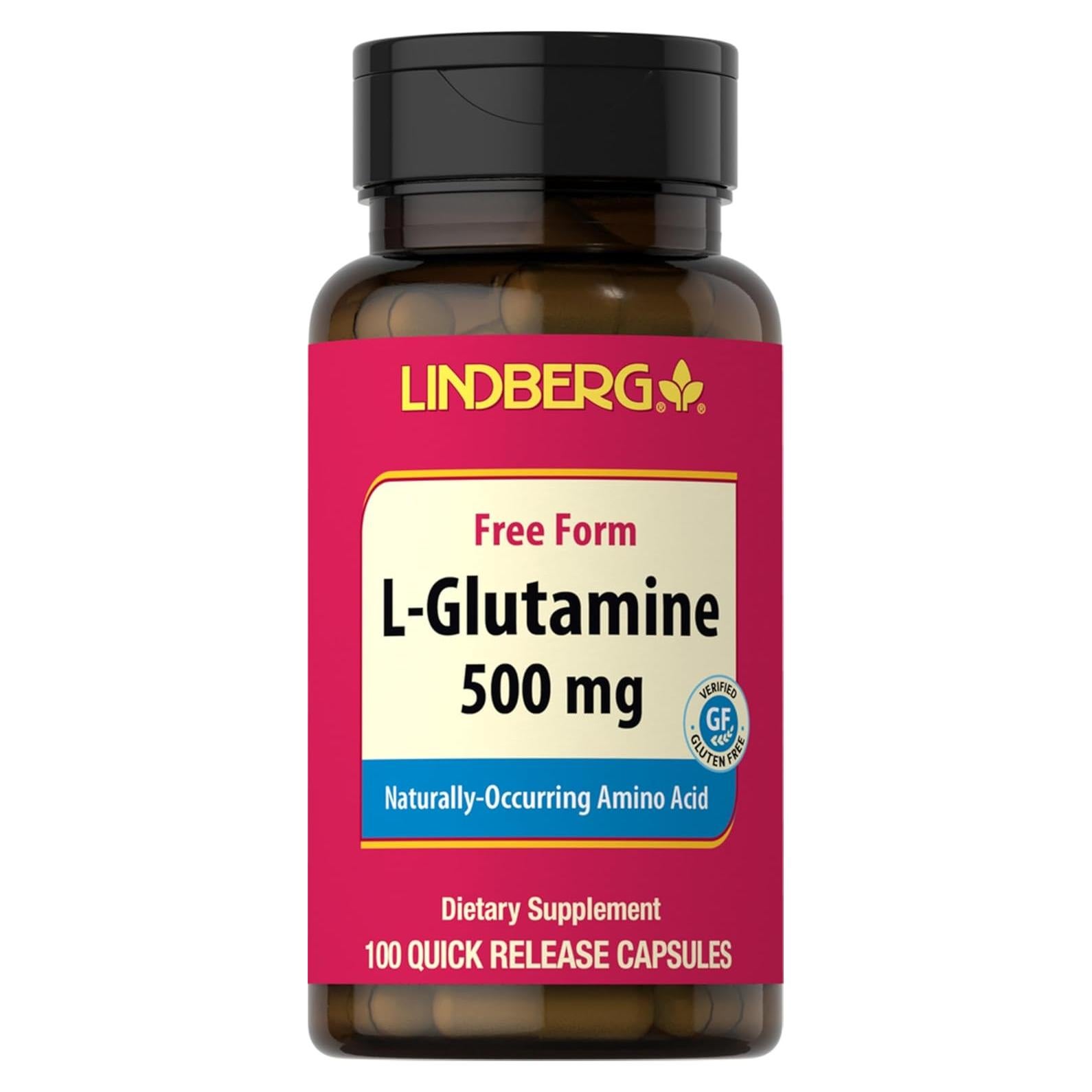 Cápsulas de L-Glutamina Lindberg 500mg - 100 Píldoras