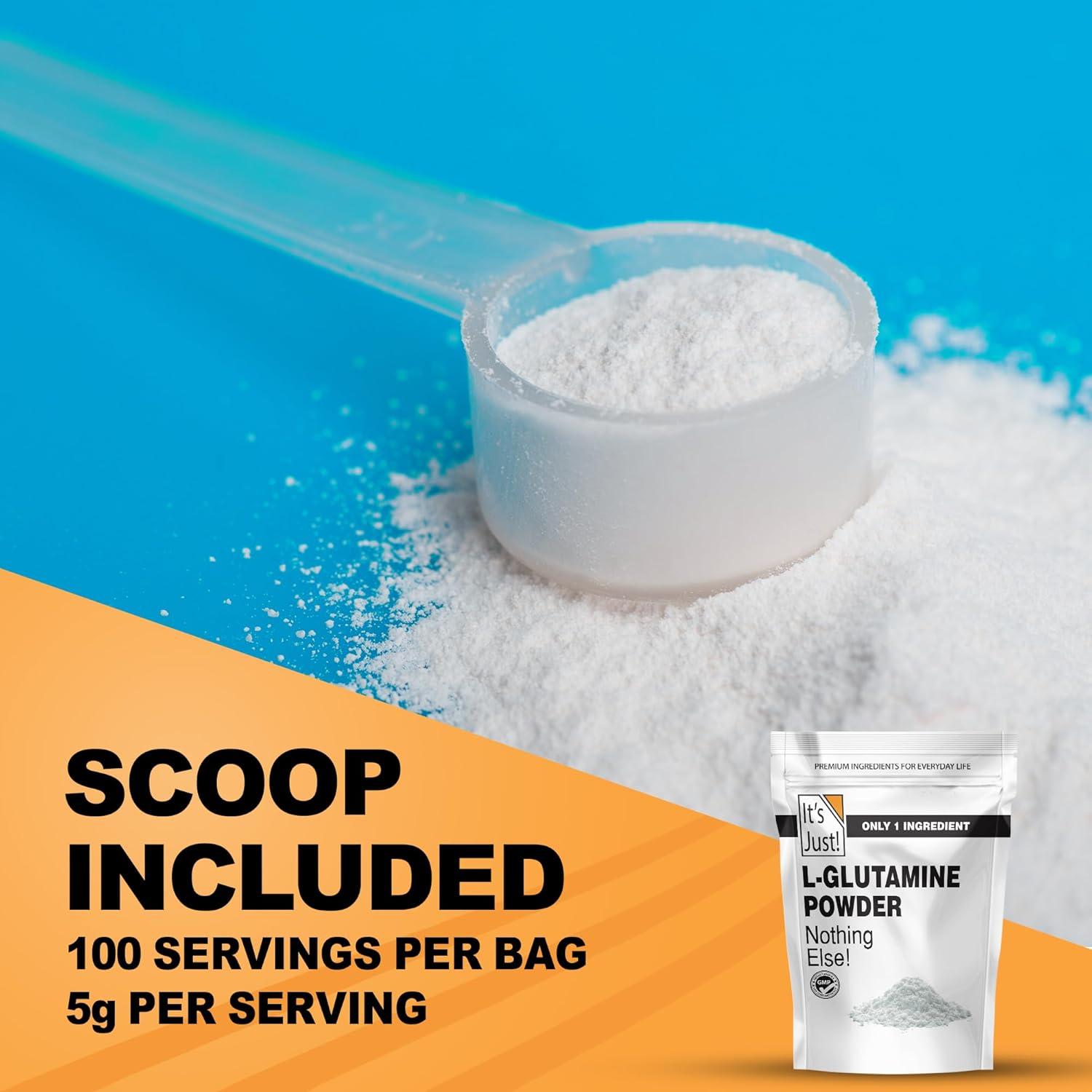 Polvo de L-Glutamina 500g ¡Es Justo! - Sin Sabor, 100 Porciones