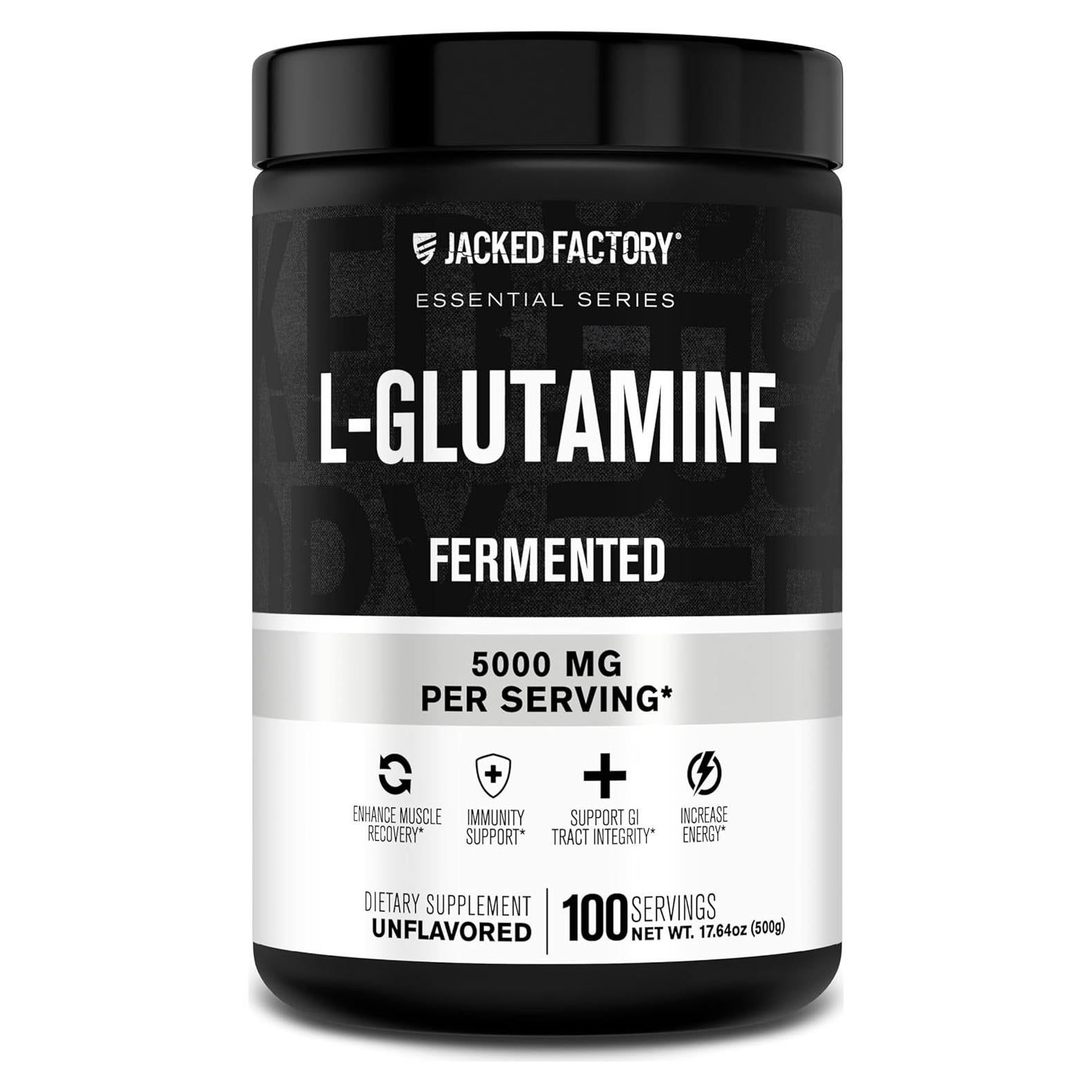 L-Glutamina en Polvo Jacked Factory 100 Porciones - Vegano