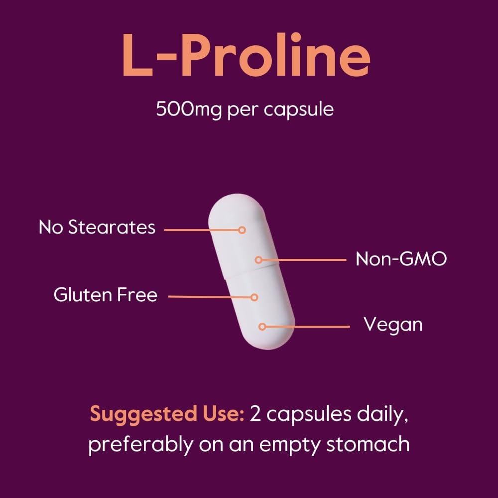 Bestvite L-Prolina 500mg 240 Cápsulas Veganas Sin Gluten