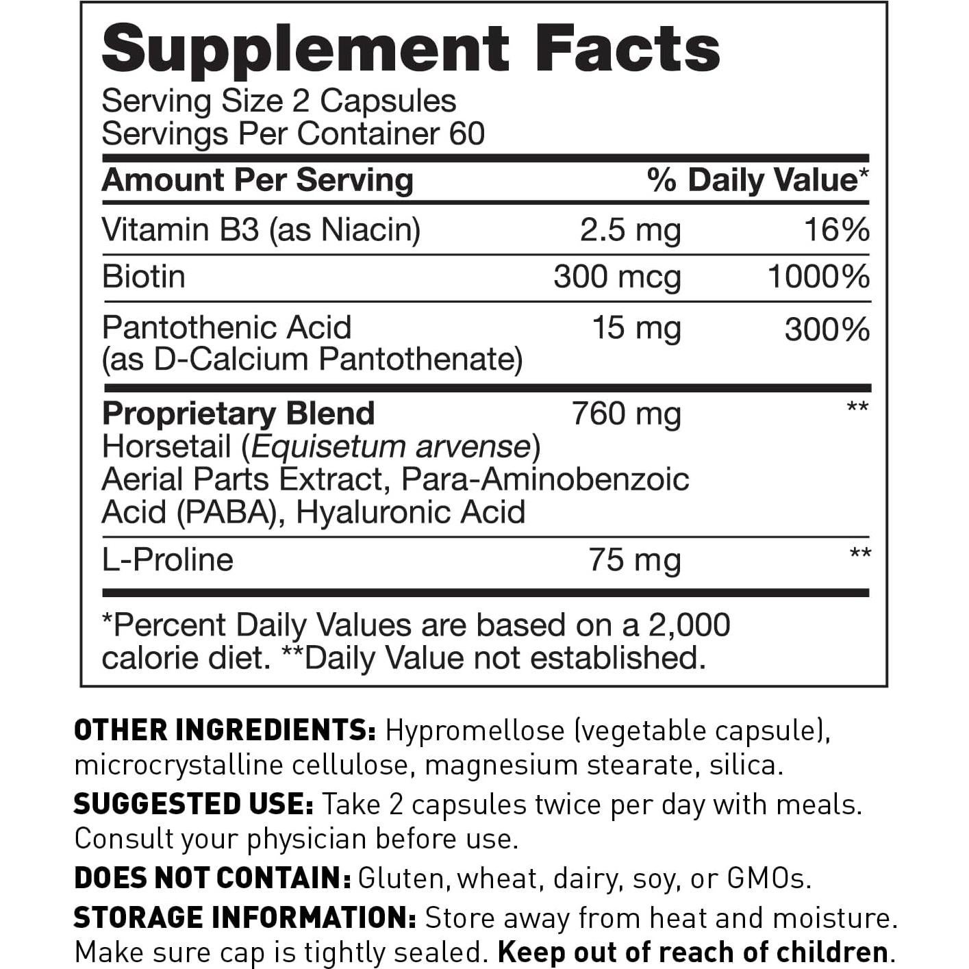 Suplemento Cabello Piel Uñas Amy Myers MD - 120 Cápsulas