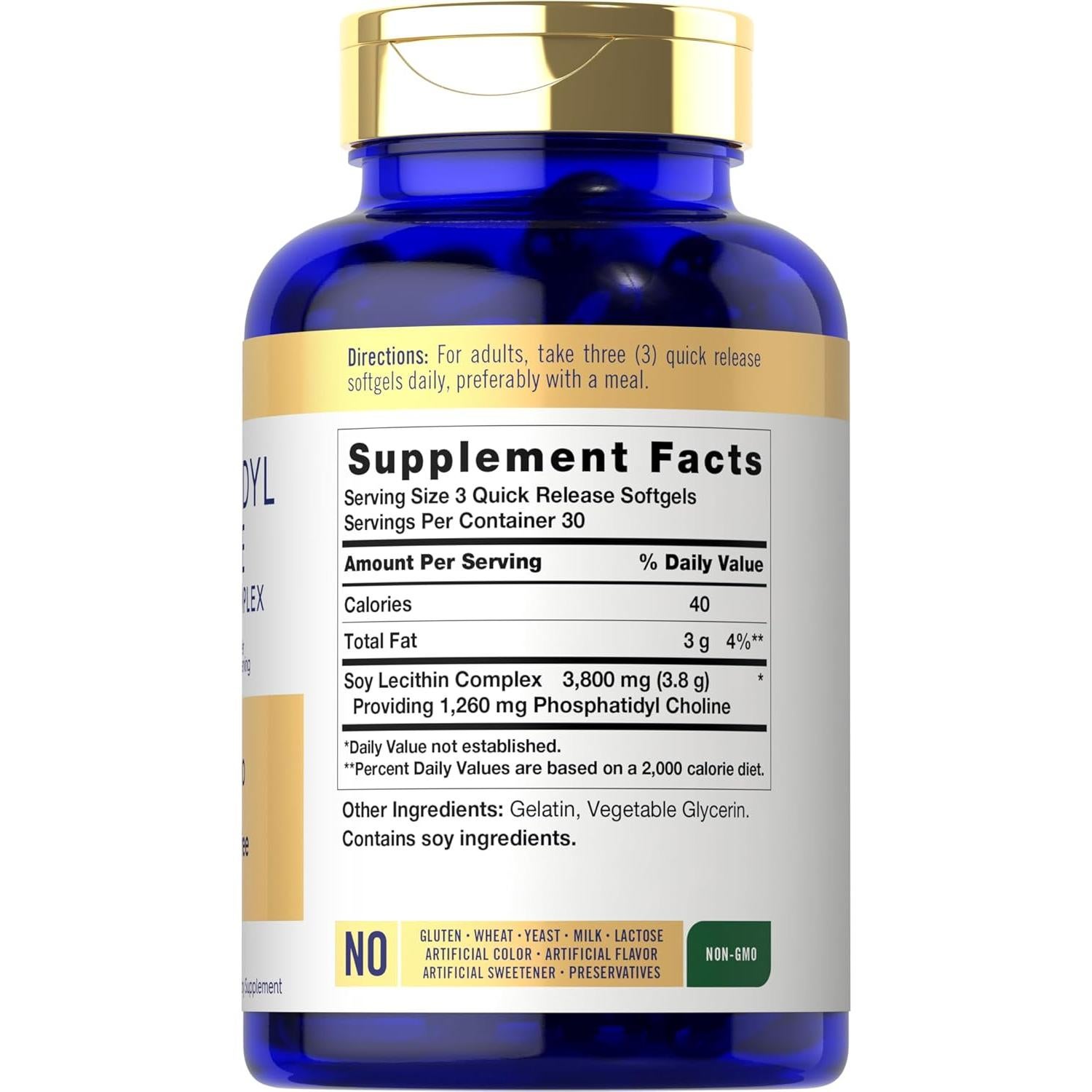 Suplemento Fosfatidilcolina Carlyle 1260mg 90 Cápsulas Blandas