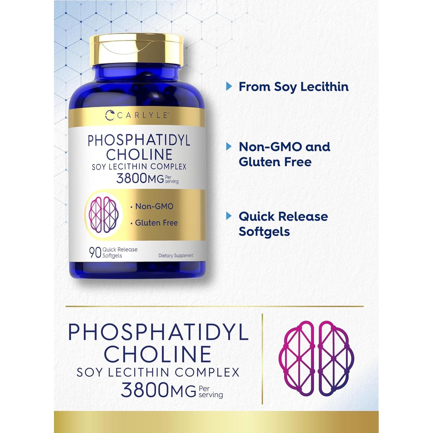Suplemento Fosfatidilcolina Carlyle 1260mg 90 Cápsulas Blandas
