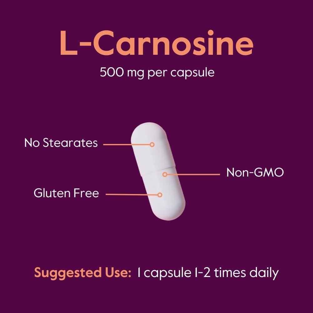 Suplemento L-Carnosina 500mg Bestvite 120 Cápsulas Sin Gluten