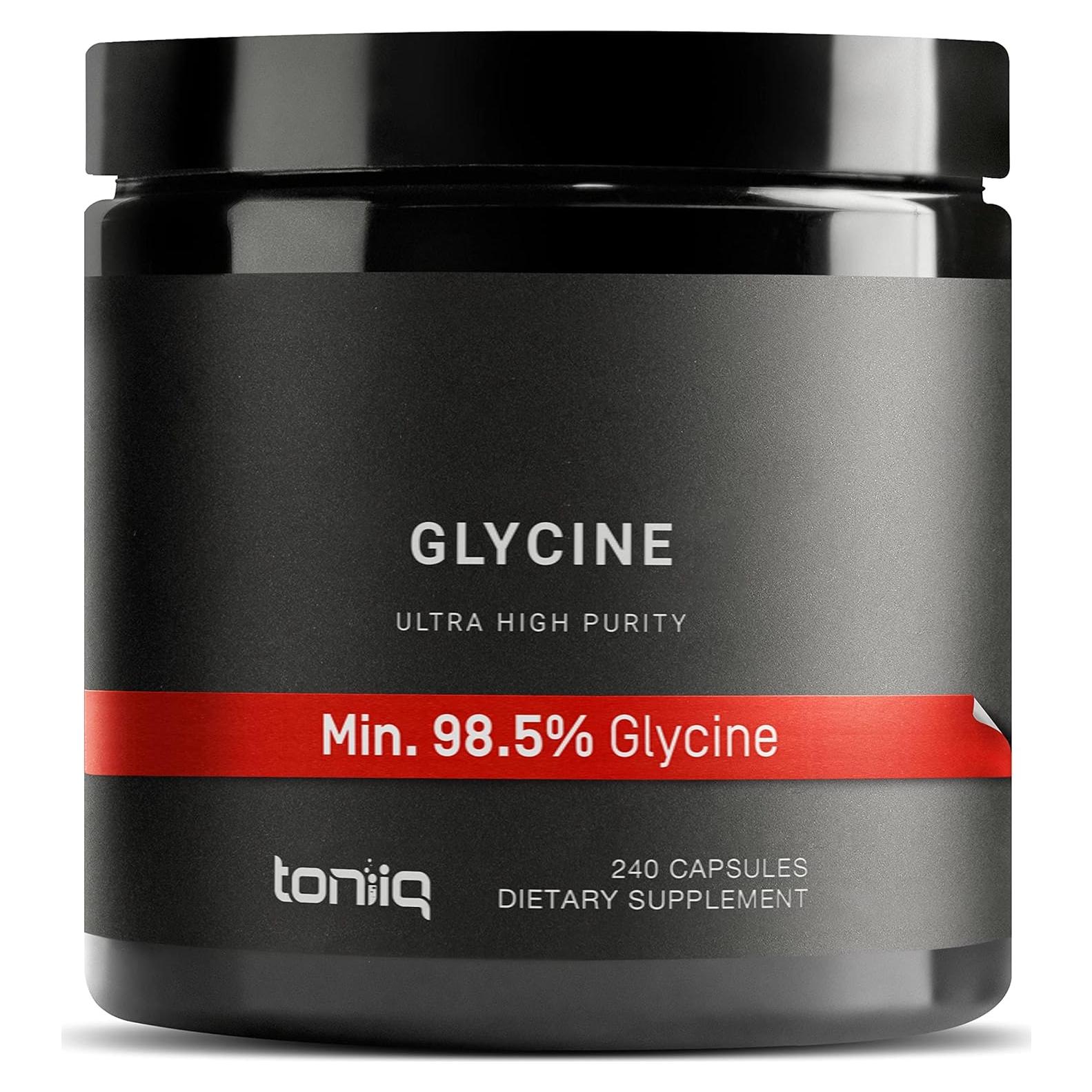 Suplemento de Glicina Toniiq 1300mg - 240 Cápsulas Vegetarianas