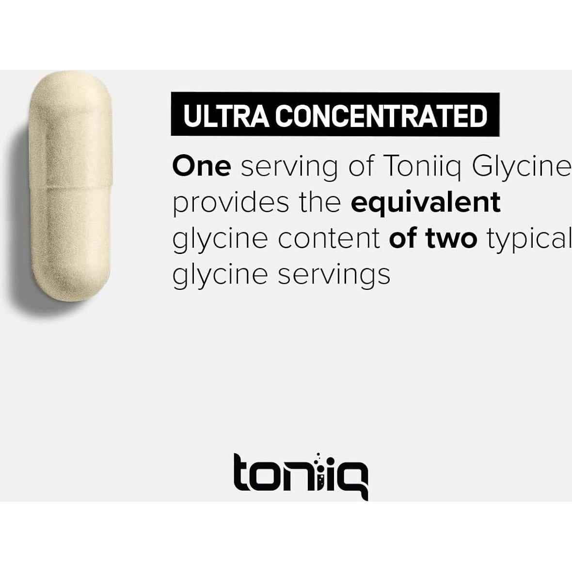Suplemento de Glicina Toniiq 1300mg - 240 Cápsulas Vegetarianas
