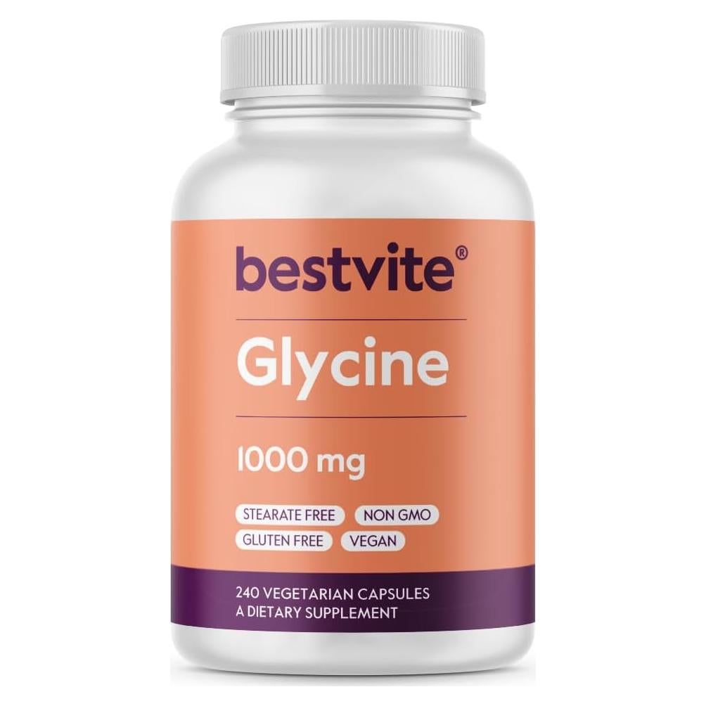 Glicina 1000mg Bestvite - 240 Cápsulas Vegetarianas Veganas