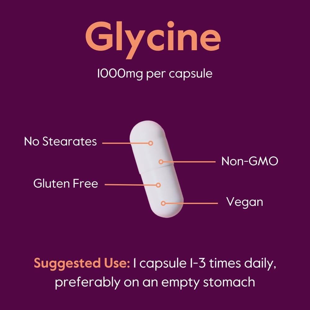 Glicina 1000mg Bestvite - 240 Cápsulas Vegetarianas Veganas