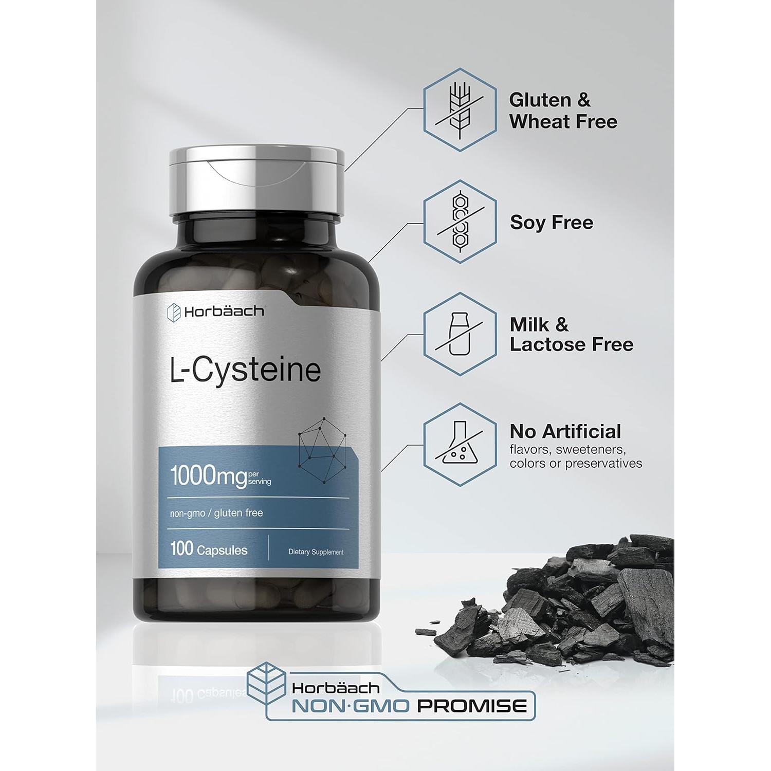 Horbäach L-Cisteína 1000mg - 100 Cápsulas Rápida Liberación