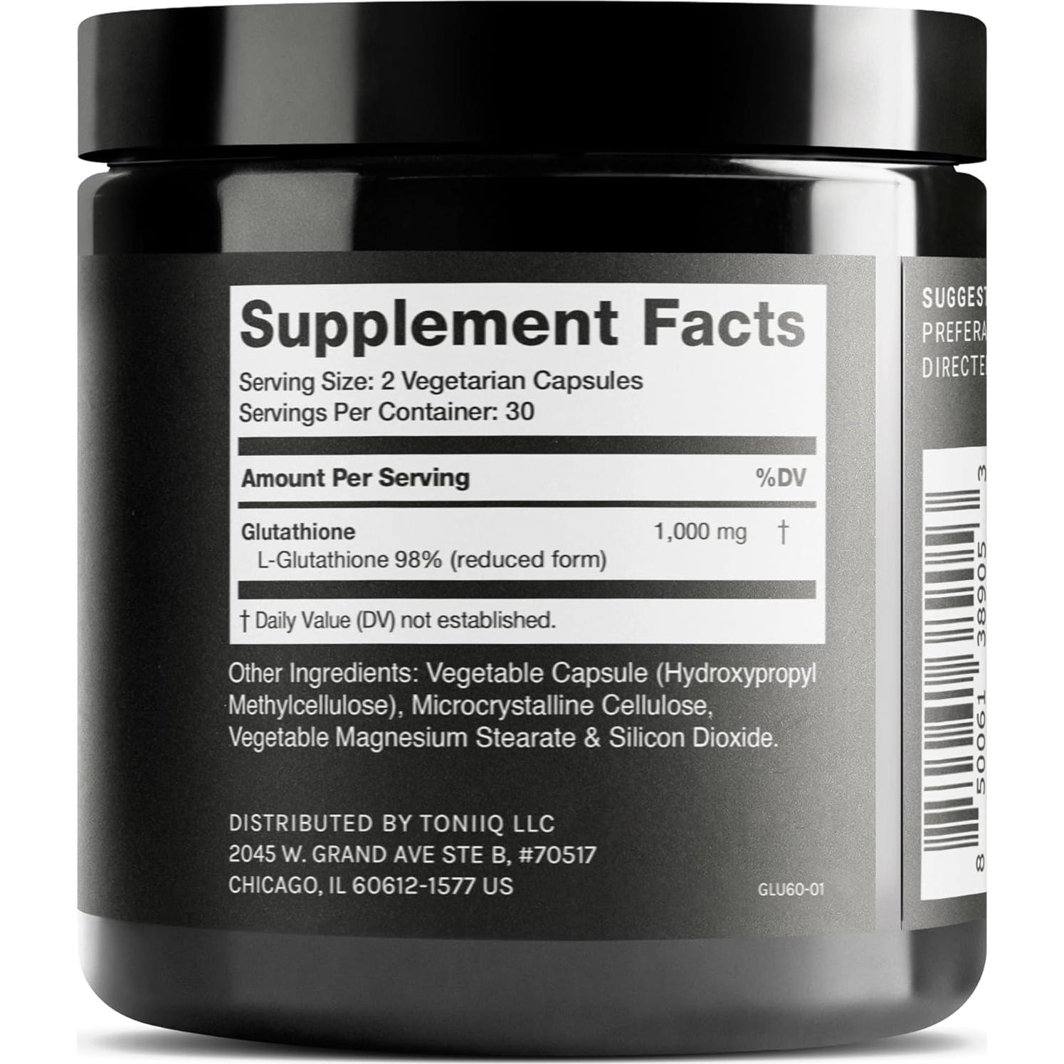 Cápsulas de Glutatión Toniiq 1000mg - 60 Unidades Purificadas