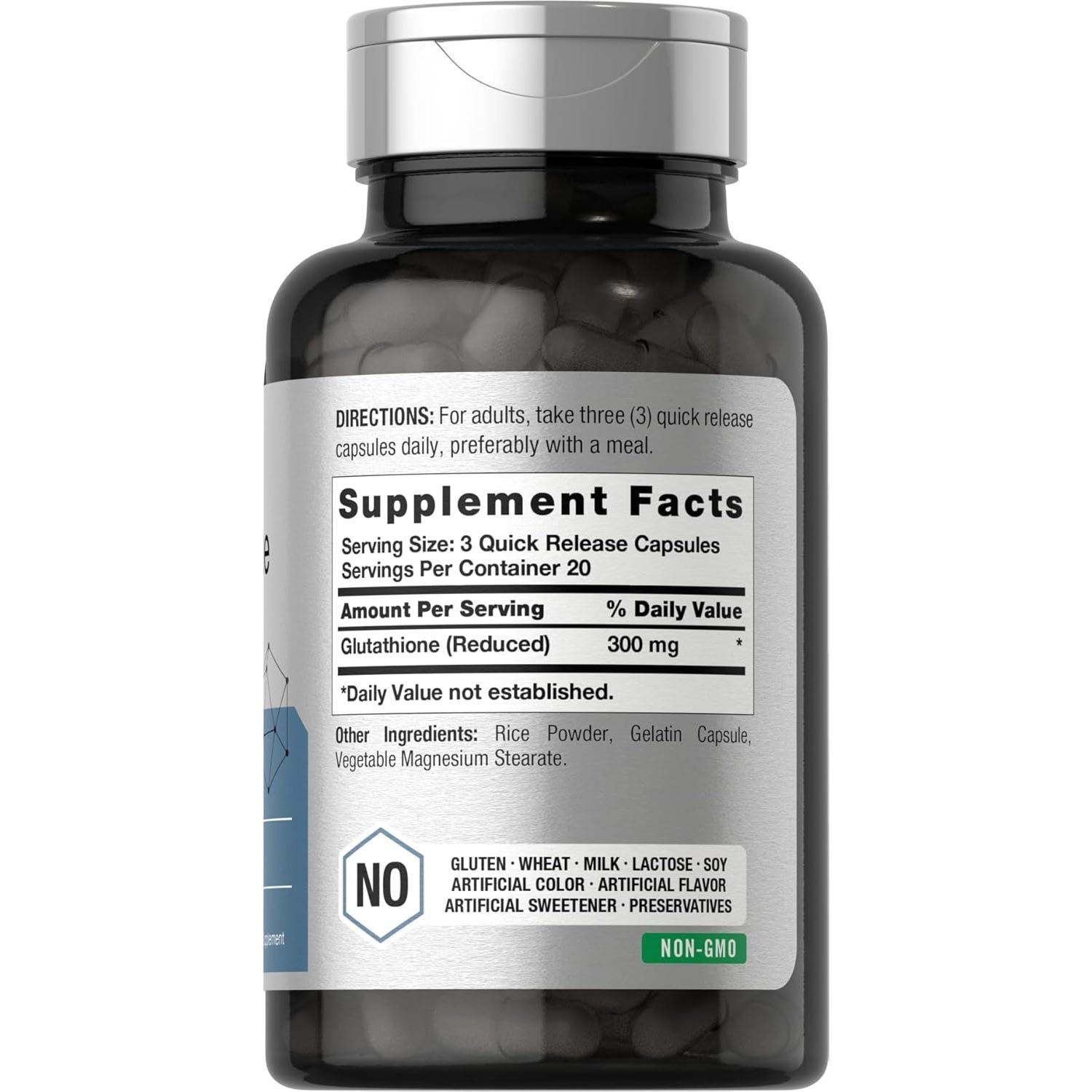 Suplemento de Glutatión Horbaach 300mg 60 Cápsulas Sin OGM