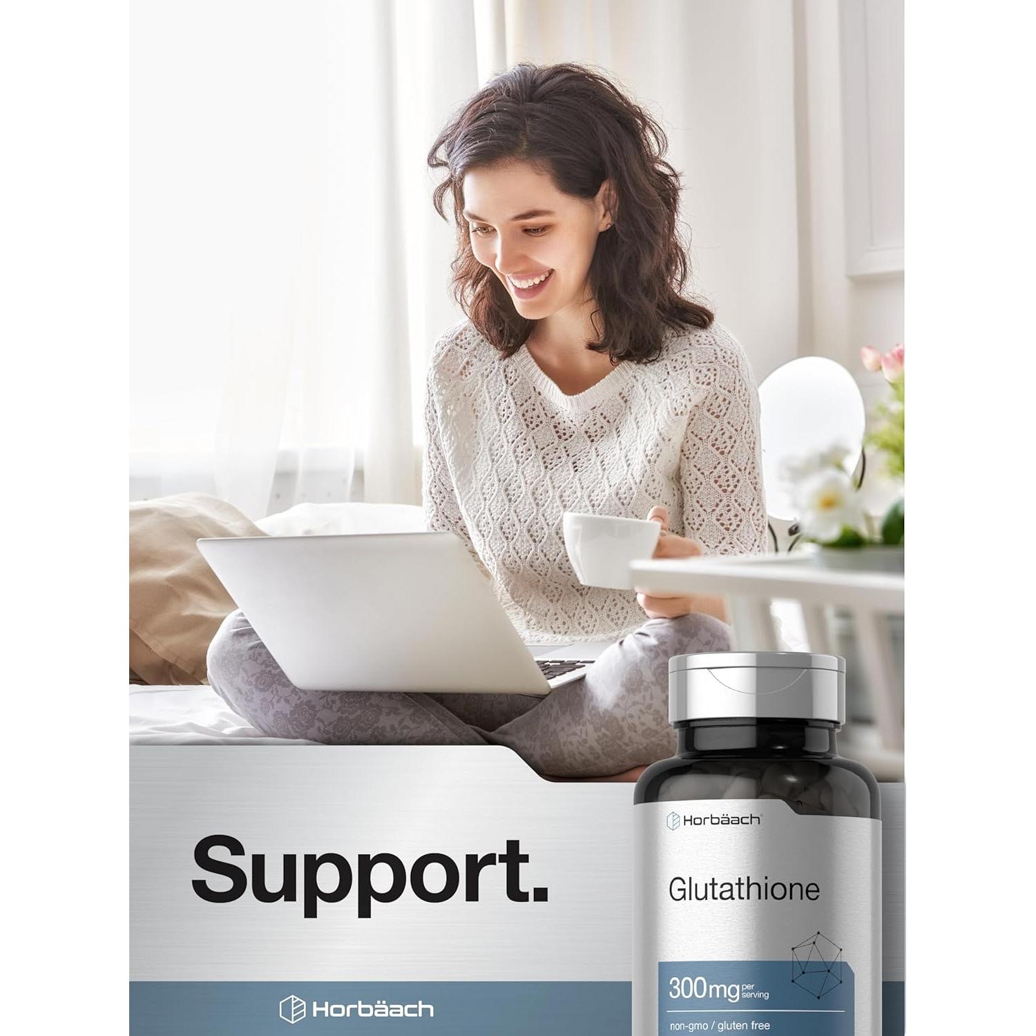 Suplemento de Glutatión Horbaach 300mg 60 Cápsulas Sin OGM