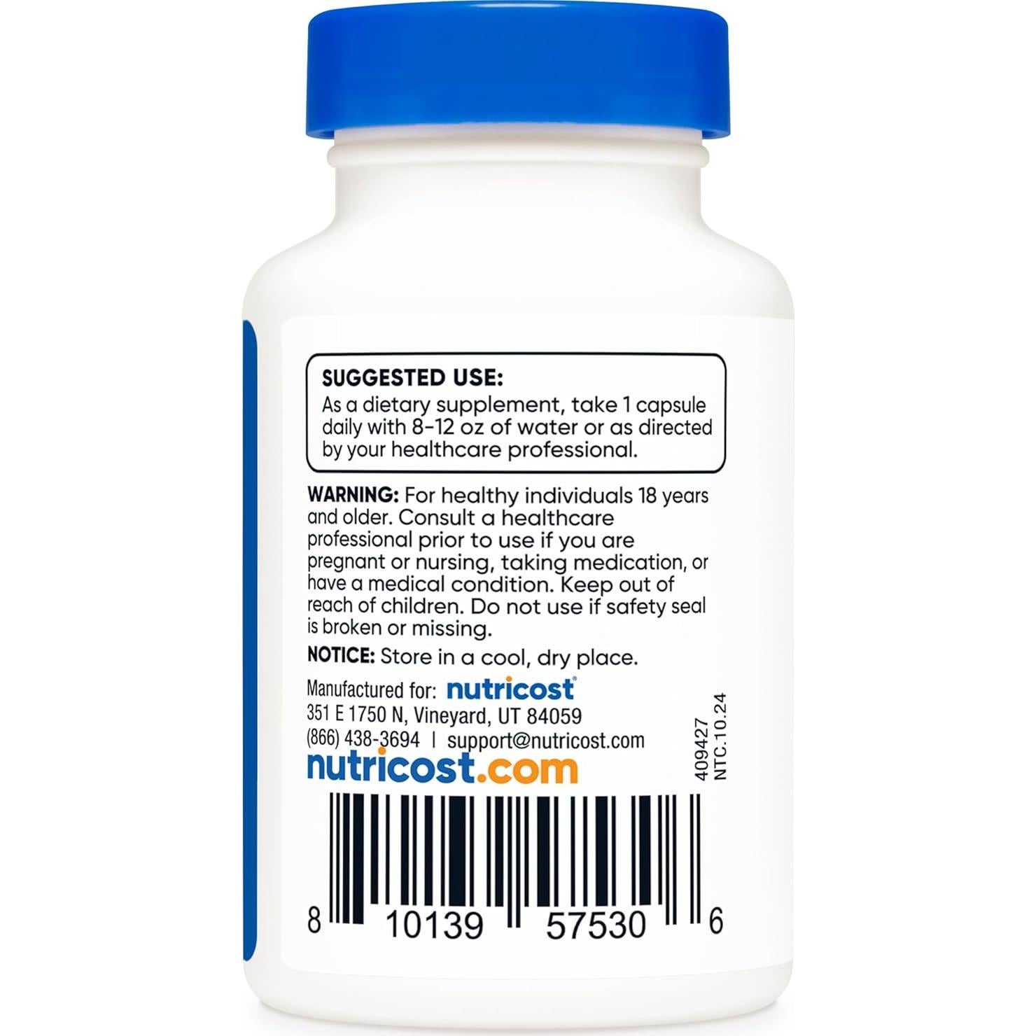 Nutricost S-Acetil L-Glutatión 100mg 60 Cápsulas Veganas Sin OGM