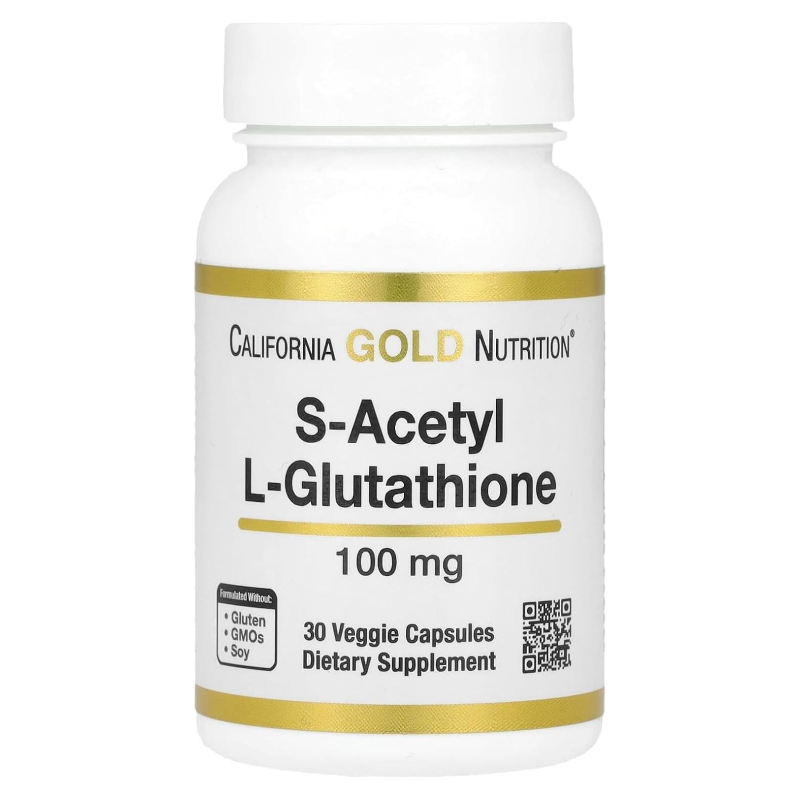 S-Acetil L-Glutati&oacute;n 100 mg California Gold Nutrition 30 Cápsulas
