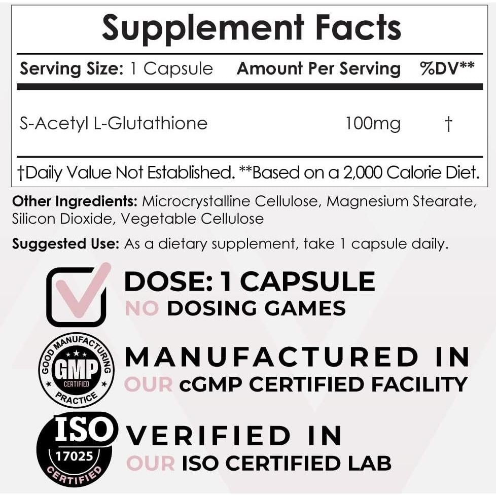 Cápsulas de S-Acetil L-Glutati&oacute;n Nootropics Depot 100mg 180u