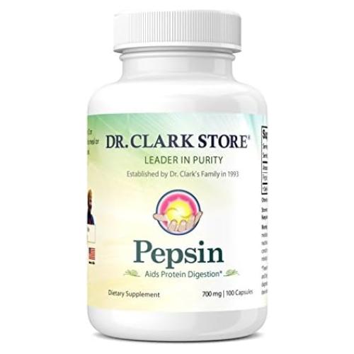Suplemento de Pepsina Dr. Clark 700mg 100 Cápsulas Digestivas