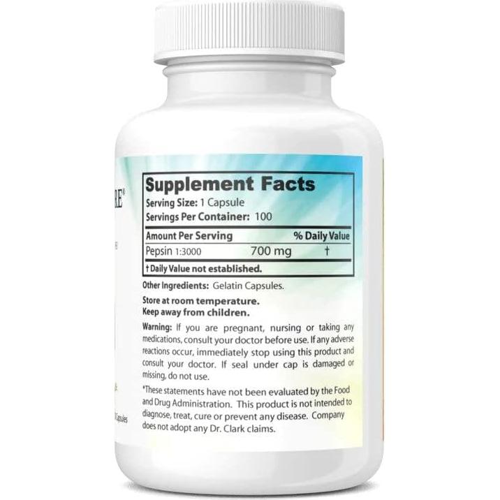 Suplemento de Pepsina Dr. Clark 700mg 100 Cápsulas Digestivas