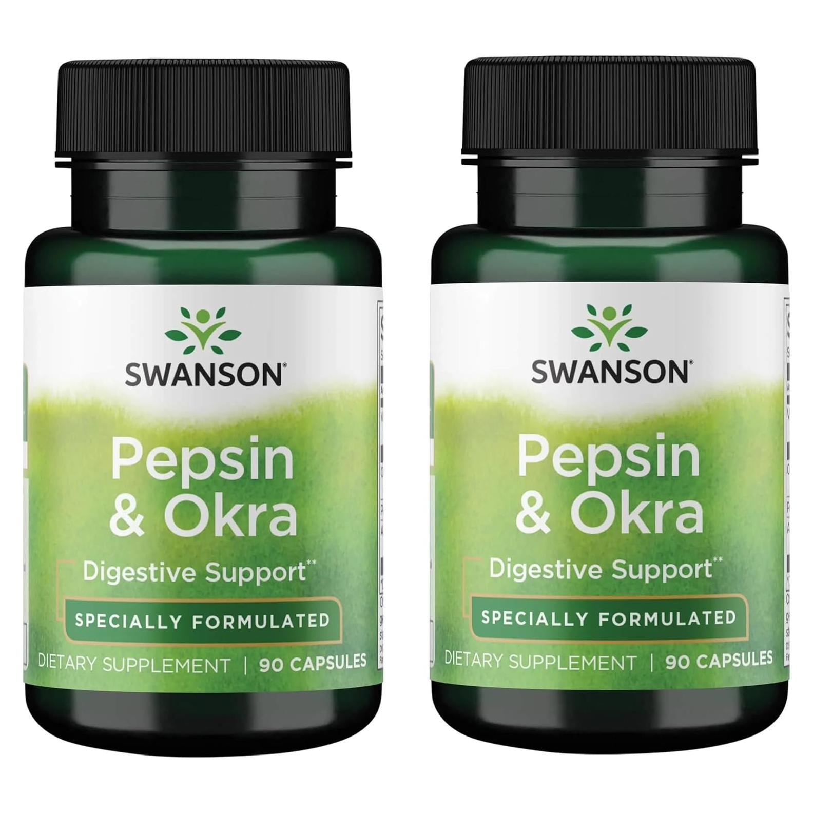 Swanson Pepsina y Okra 90 Cápsulas Digestivas