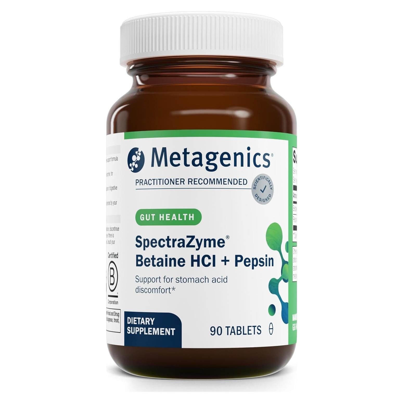 Metagenics Betaína HCl con Pepsina 650 mg - 90 Cápsulas