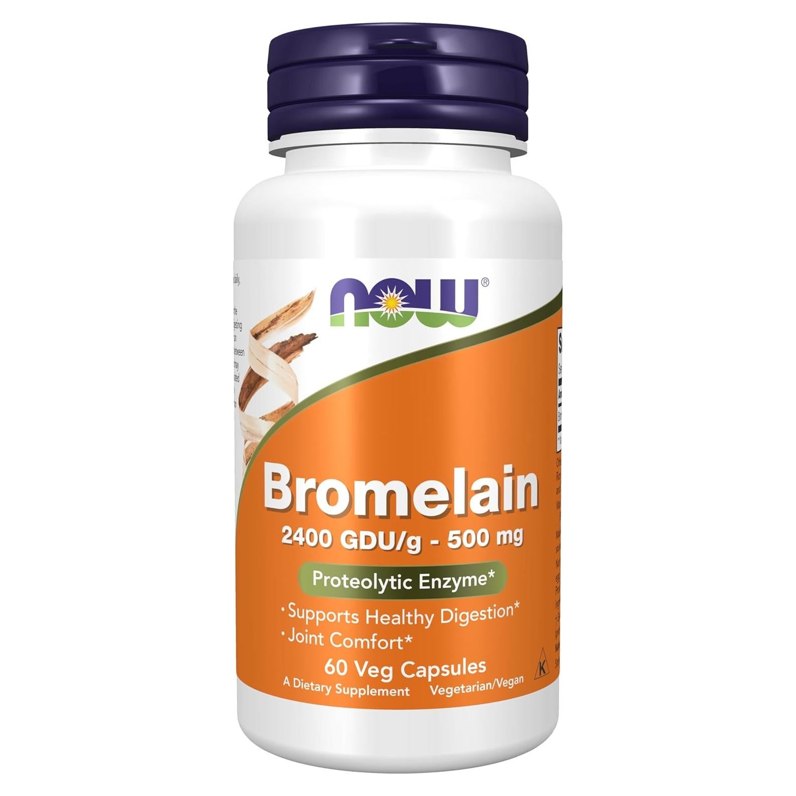 NOW Foods Bromelina 500 mg 60 Cápsulas Veganas - Apoyo Digestivo