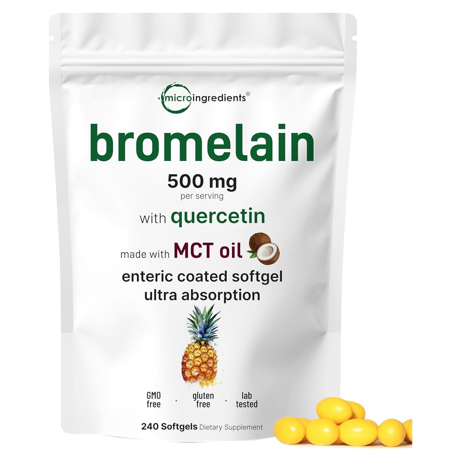 Bromelina 500mg con Quercetina y Aceite MCT - 240 Softgels
