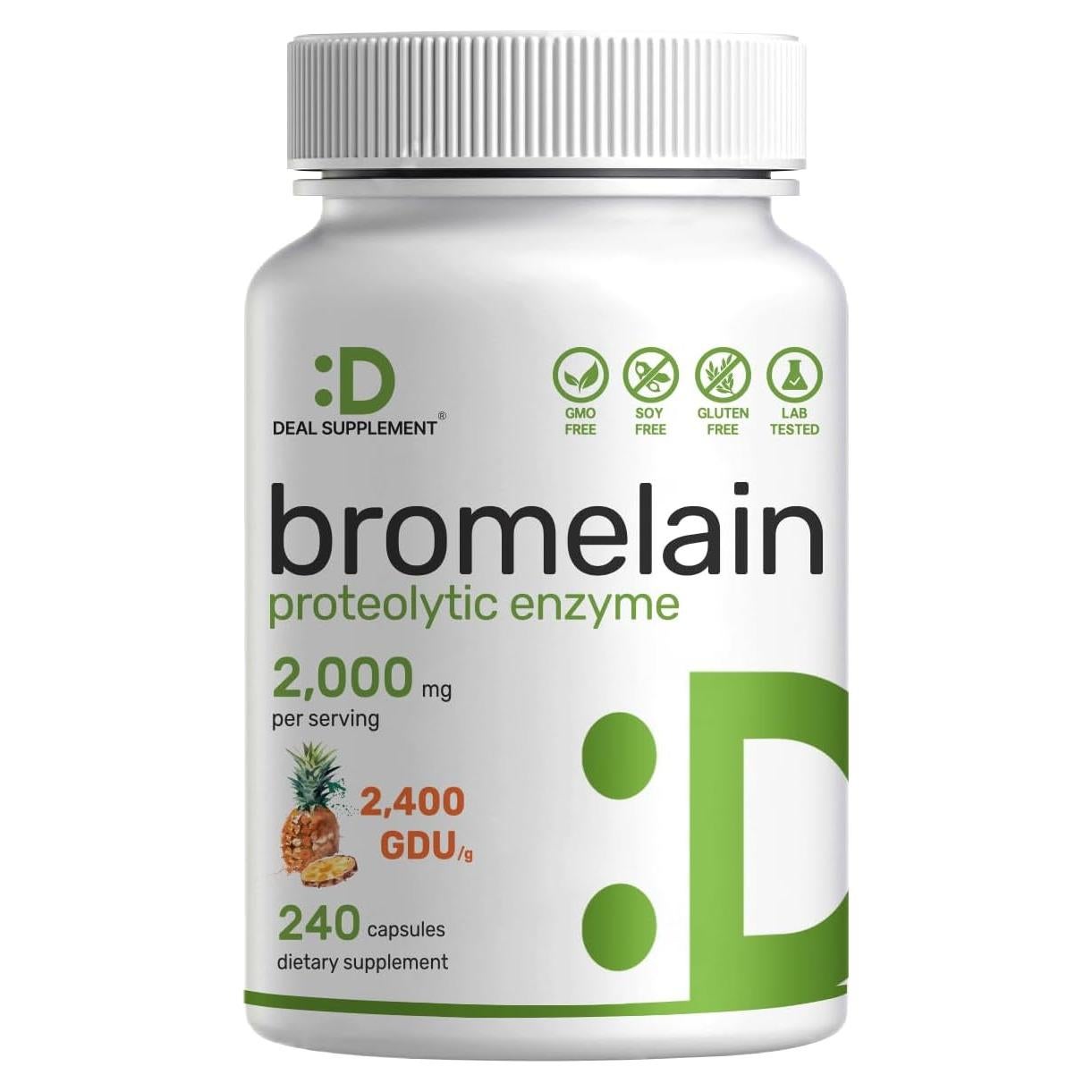 Suplemento de Bromelina 2000mg Eagleshine 240 Cápsulas Digestivas