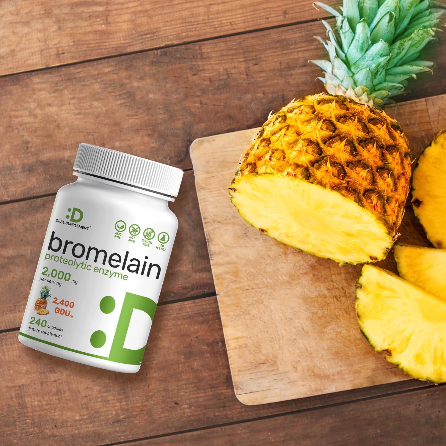 Suplemento de Bromelina 2000mg Eagleshine 240 Cápsulas Digestivas