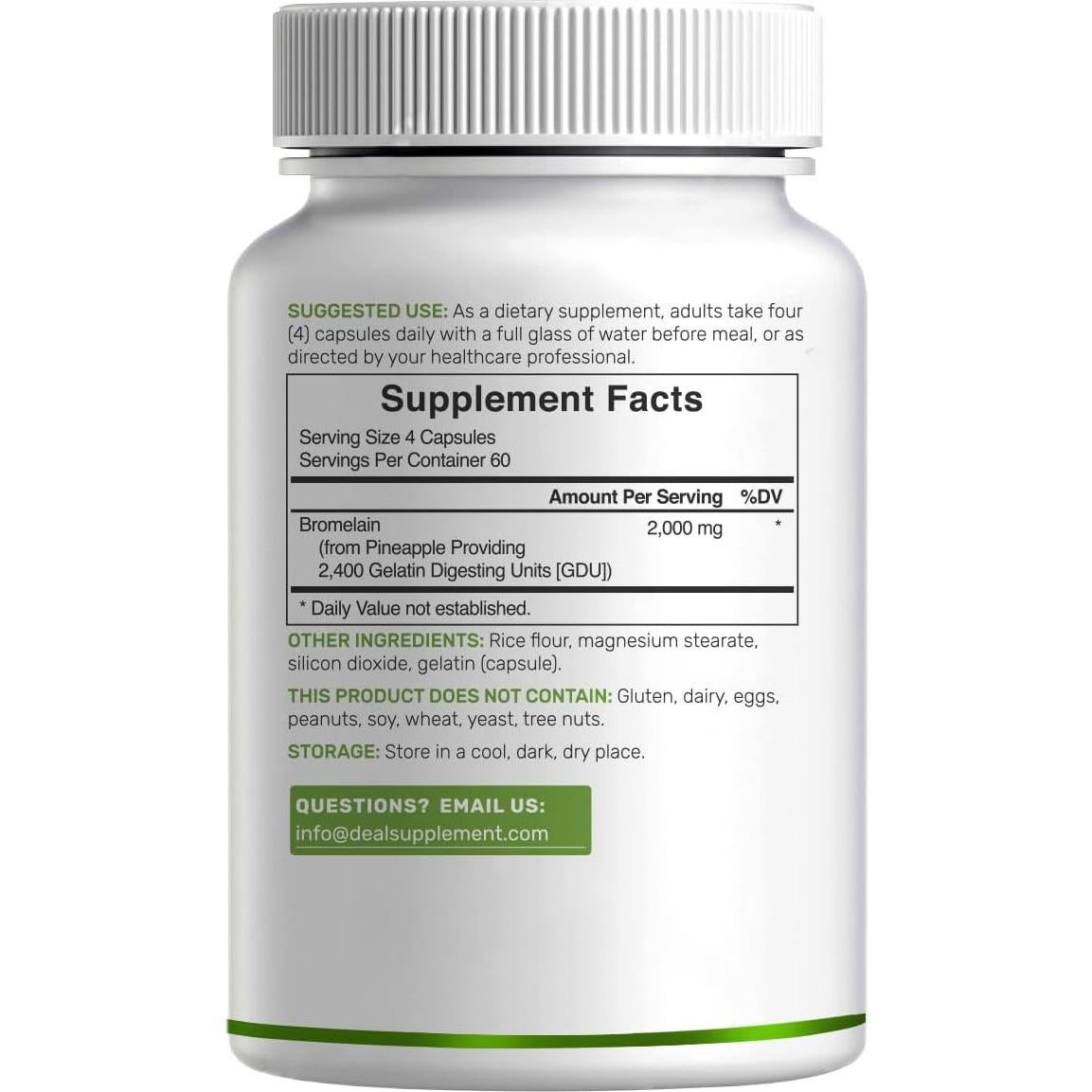 Suplemento de Bromelina 2000mg Eagleshine 240 Cápsulas Digestivas