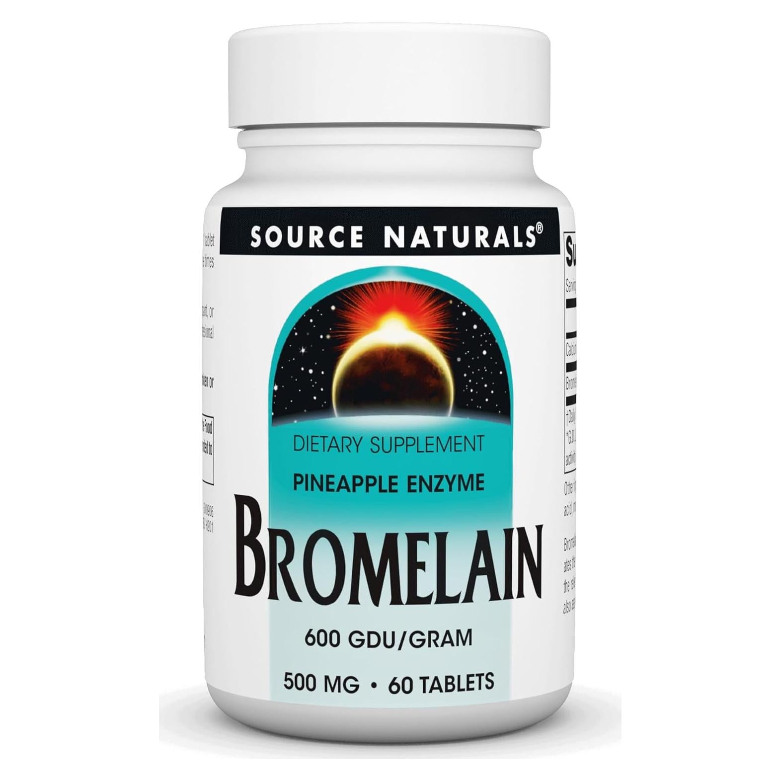 Bromelina 500mg Source Naturals - 60 Tabletas Enzimáticas