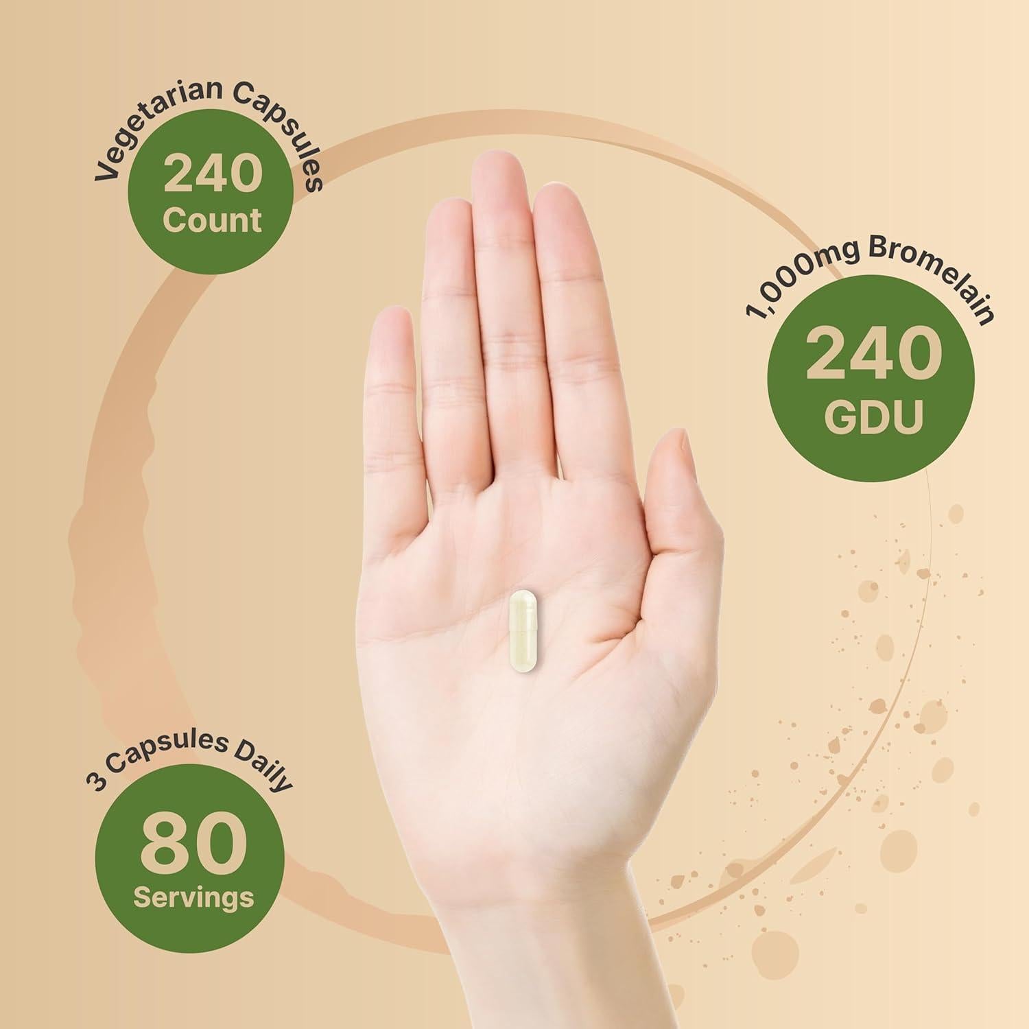 Bromelina NatureBell 1000mg 240 Cápsulas Vegetales Digestivas