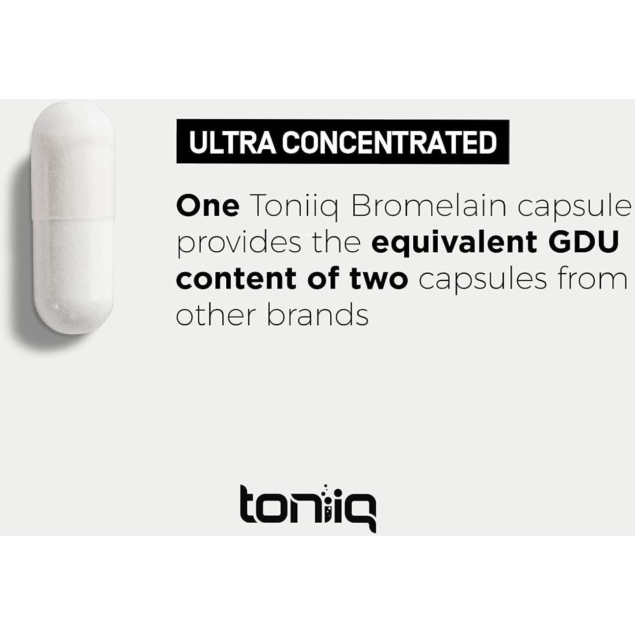 Bromelina Toniiq 500mg - 3600 GDU/gramo - 120 Cápsulas Vegetarianas