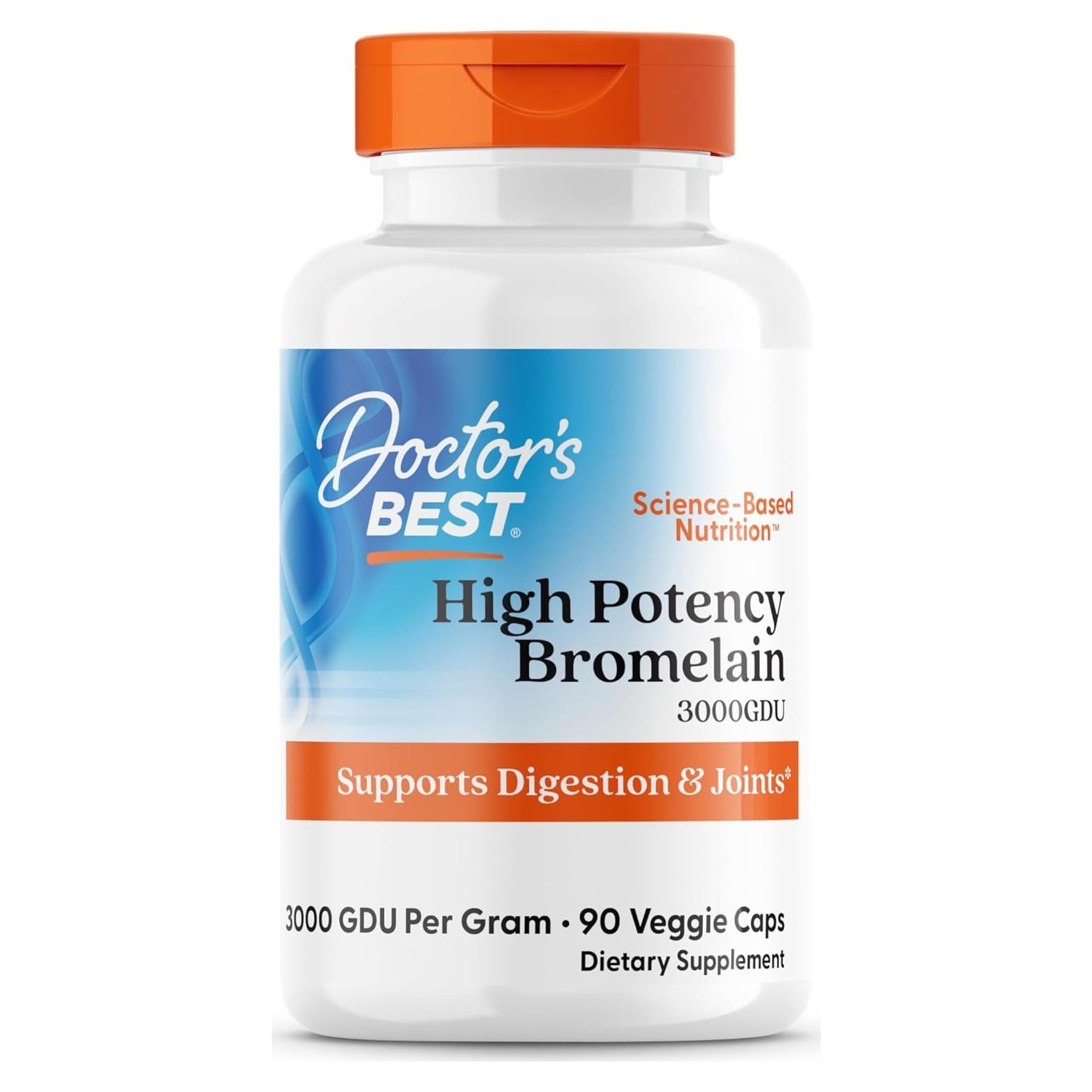 Suplemento de Bromelina 3000 GDU Doctor's Best 90 Cápsulas