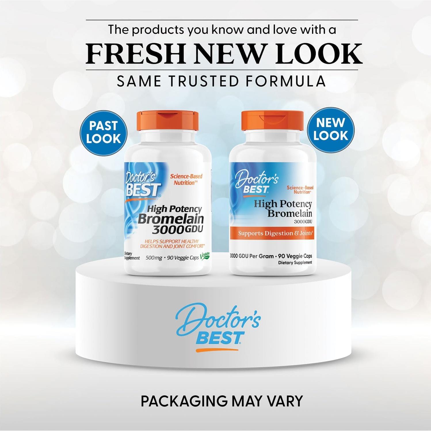 Suplemento de Bromelina 3000 GDU Doctor's Best 90 Cápsulas