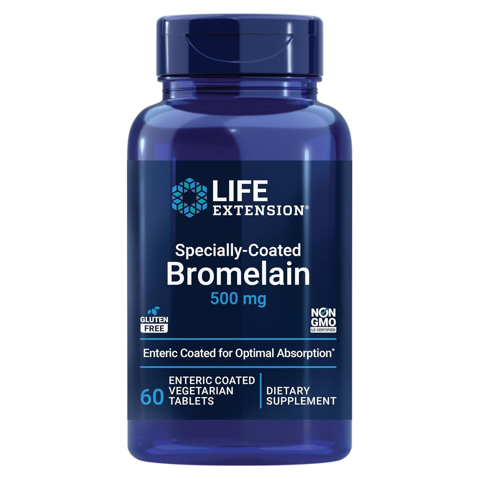 Bromelina Recubierta Life Extension 500 mg 60 Tabletas Vegetariana