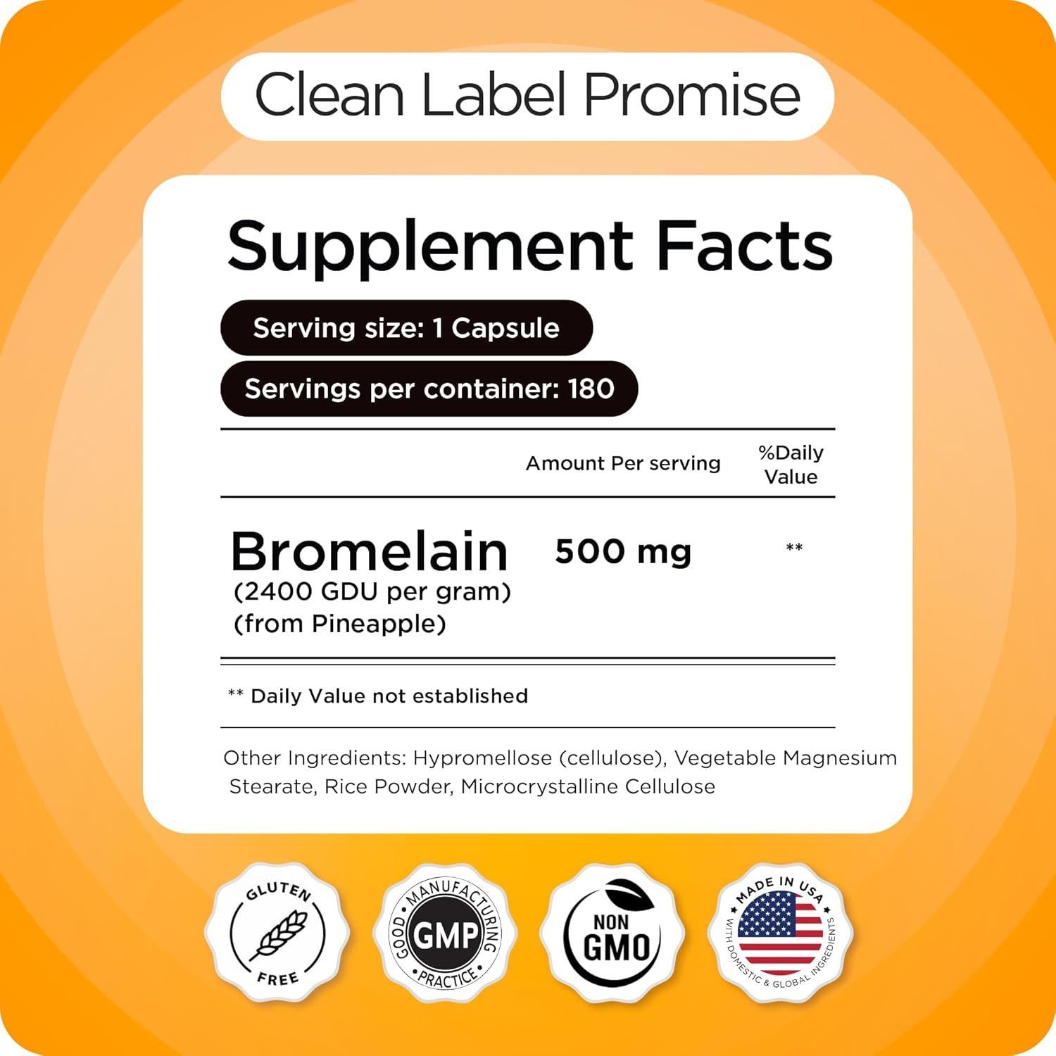 Bromelina Balance Breens 500mg 180 Cápsulas Veganas - Soporte Articular