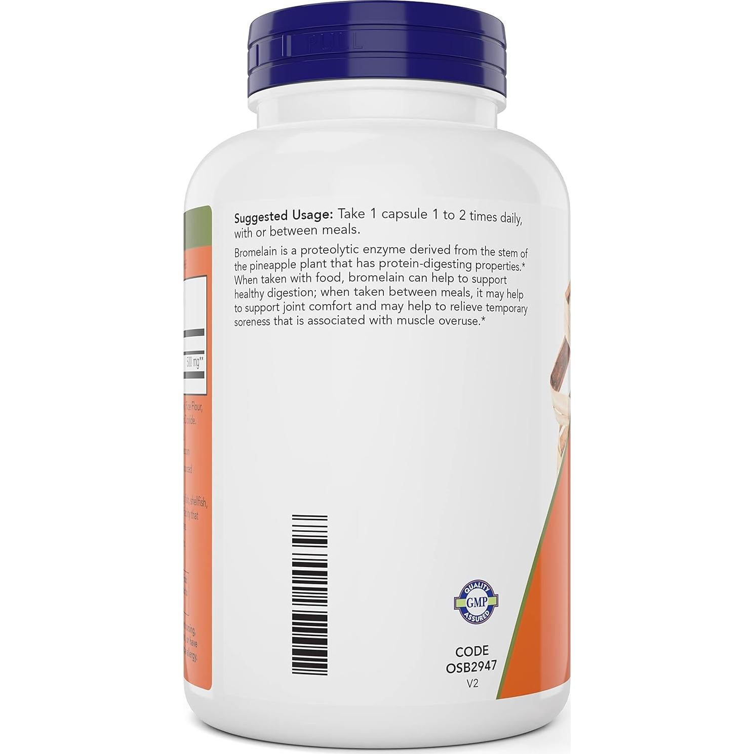 Bromelina 500 mg Now Foods - 200 Cápsulas Veganas