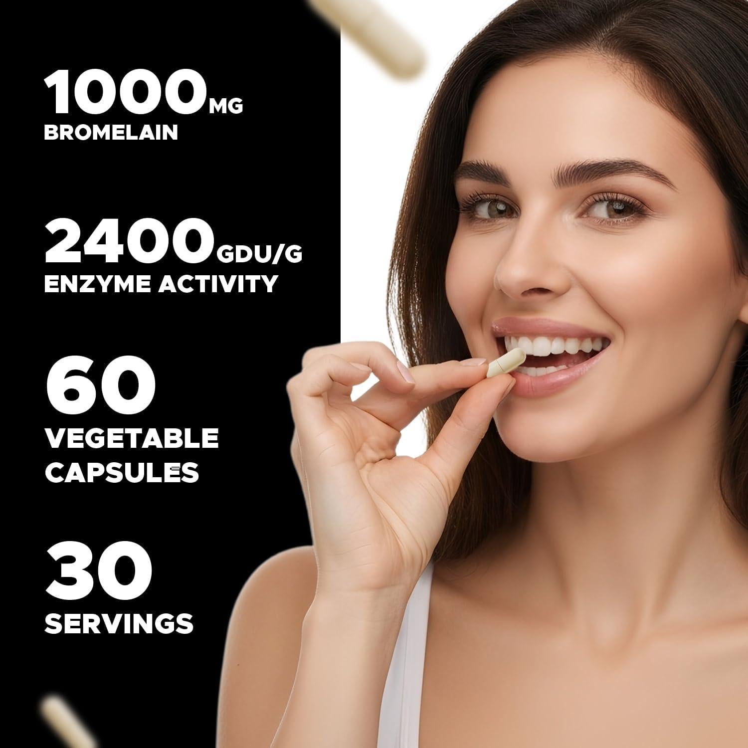 Suplemento de Bromelina 1000mg Vitabod - 60 Porciones