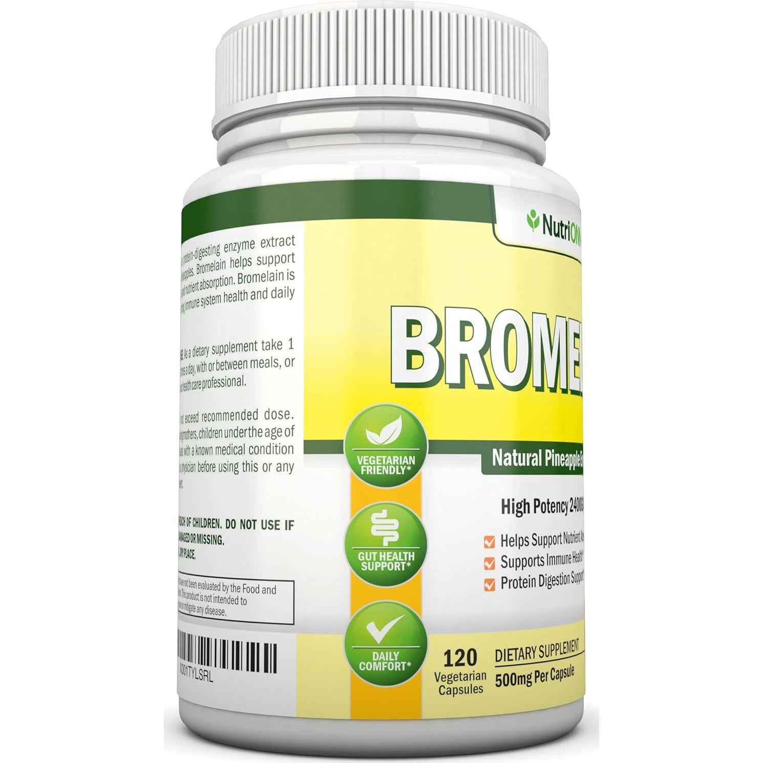 Bromelina NutriONN 500mg 120 Cápsulas Vegetales Digestión