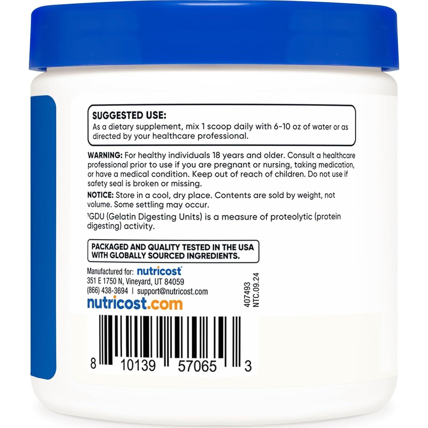 Polvo de Bromelina Nutricost 113.4 g - Vegetariano, Sin Gluten