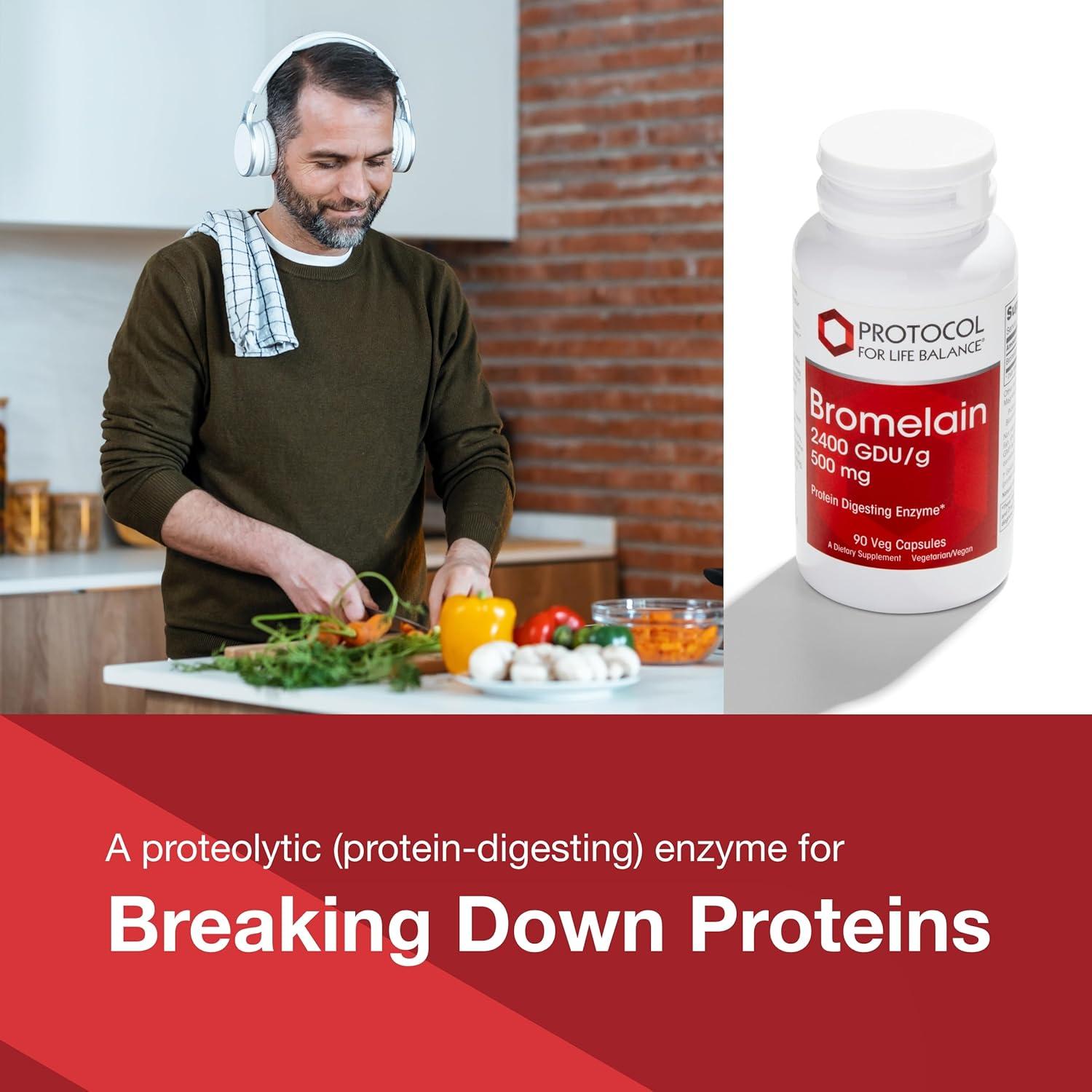 Bromelina Protocolo 500mg - Suplemento Digestivo Vegano 90 Cápsulas