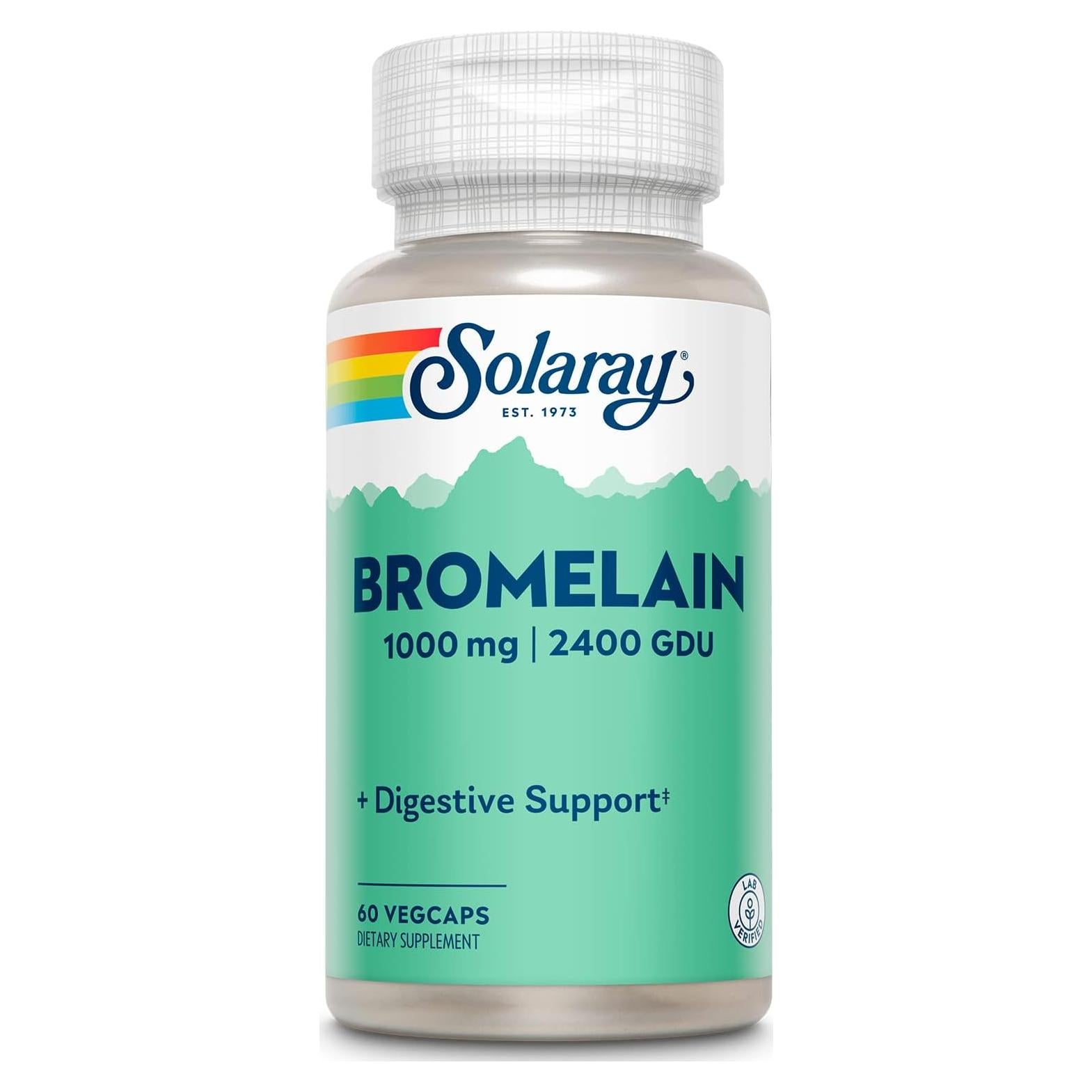 Suplemento de Bromelina Solaray 1000mg 60 Cápsulas