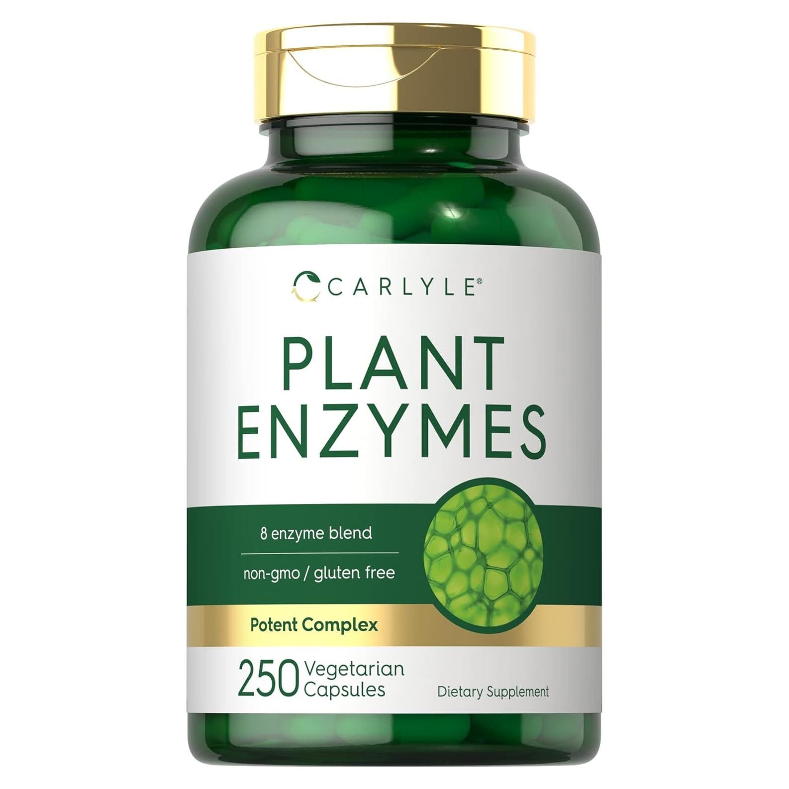 Enzimas Vegetales Carlyle 250 Cápsulas - Proteasa, Papaina, Lactasa