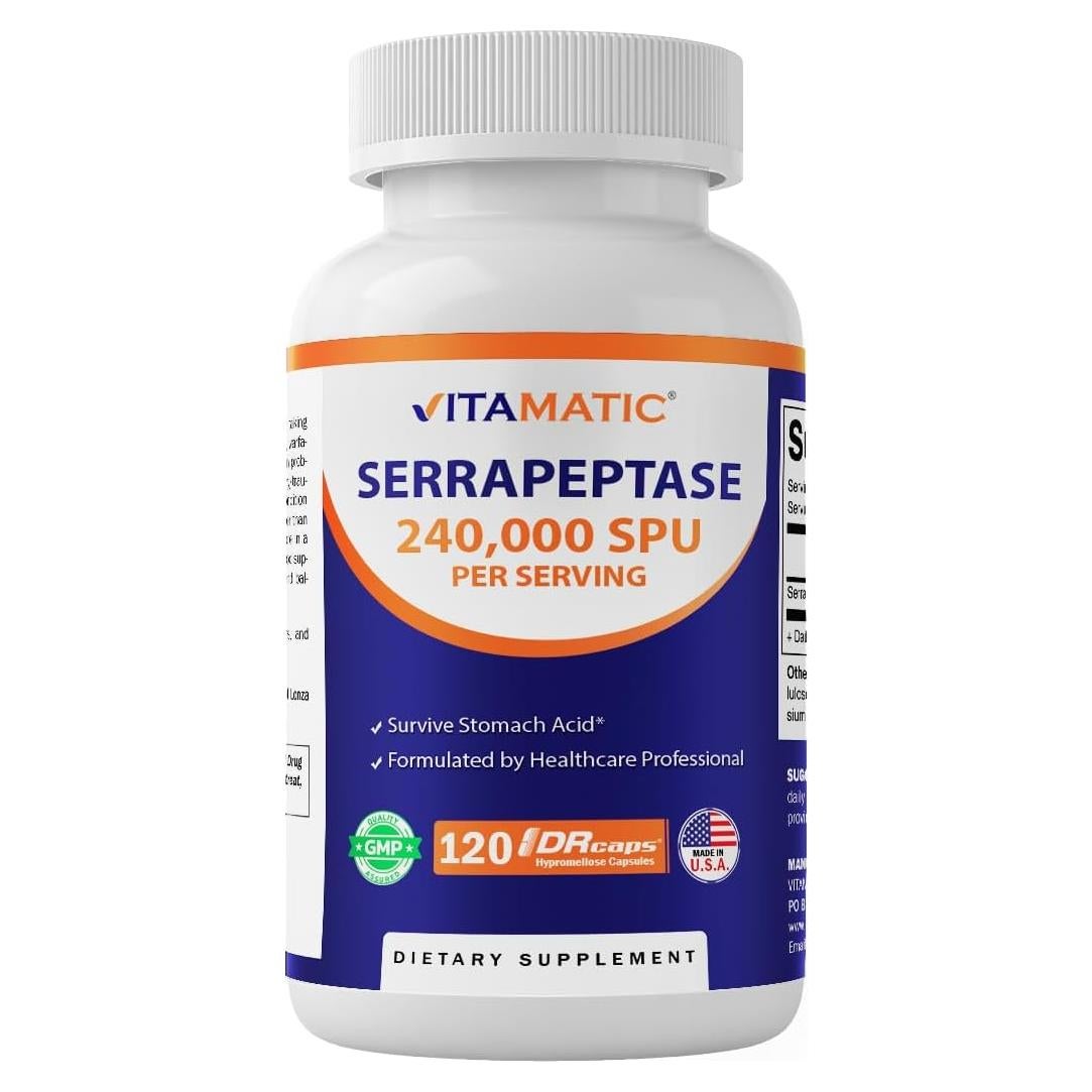 Vitamatic Serrapeptasa 240,000 SPU 120 Cápsulas Retardadas