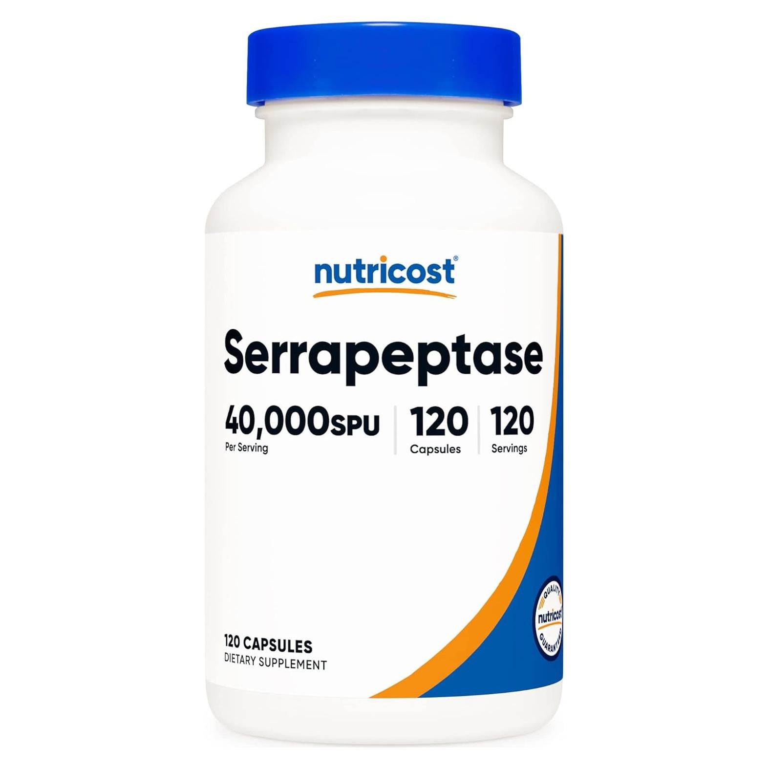 Suplemento Nutricost Serrapeptase 40,000 SPU - 120 Cápsulas Vegetarianas