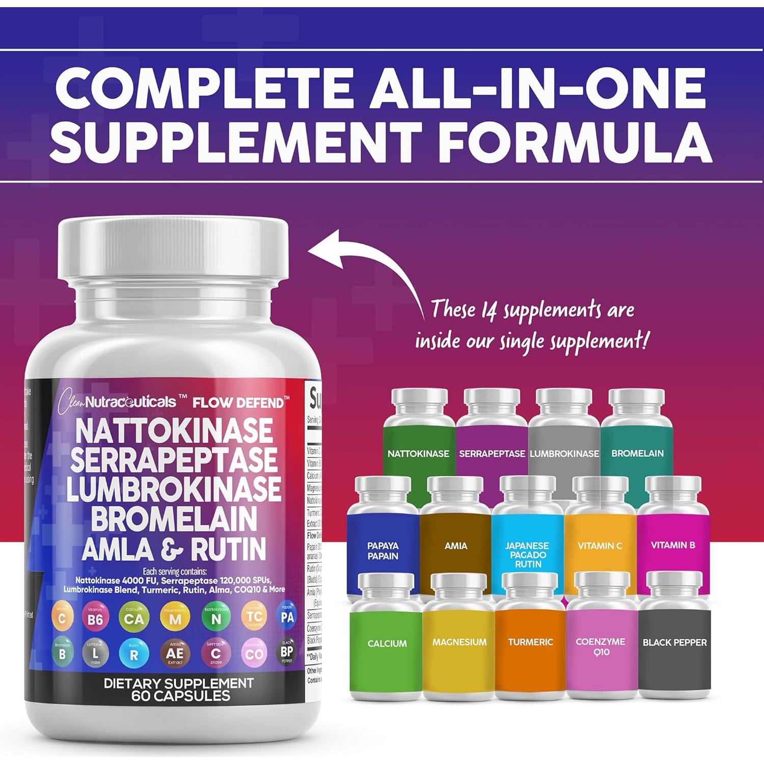 Suplemento Enzimático Clean Nutraceuticals Nattokinase 4000 FU