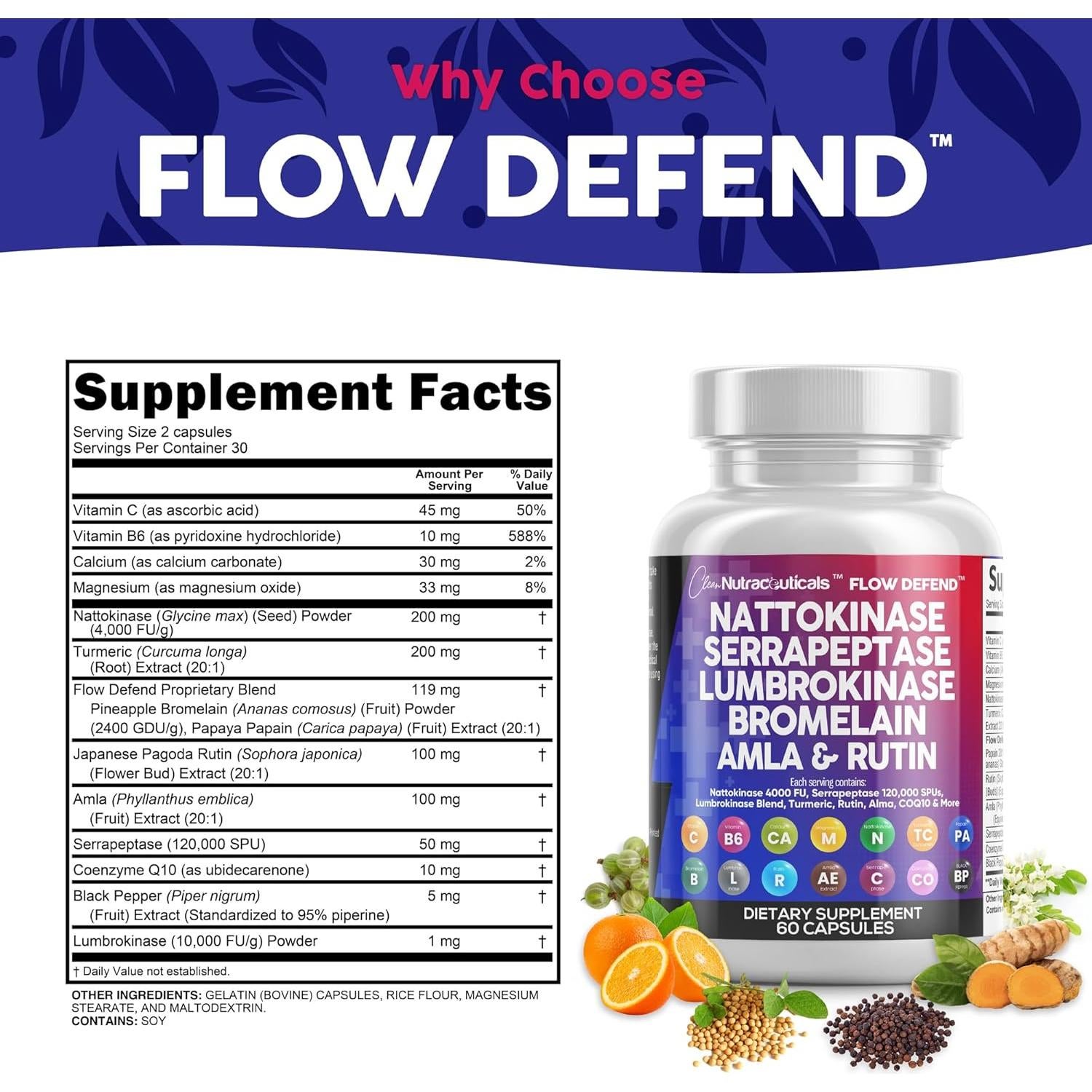 Suplemento Enzimático Clean Nutraceuticals Nattokinase 4000 FU