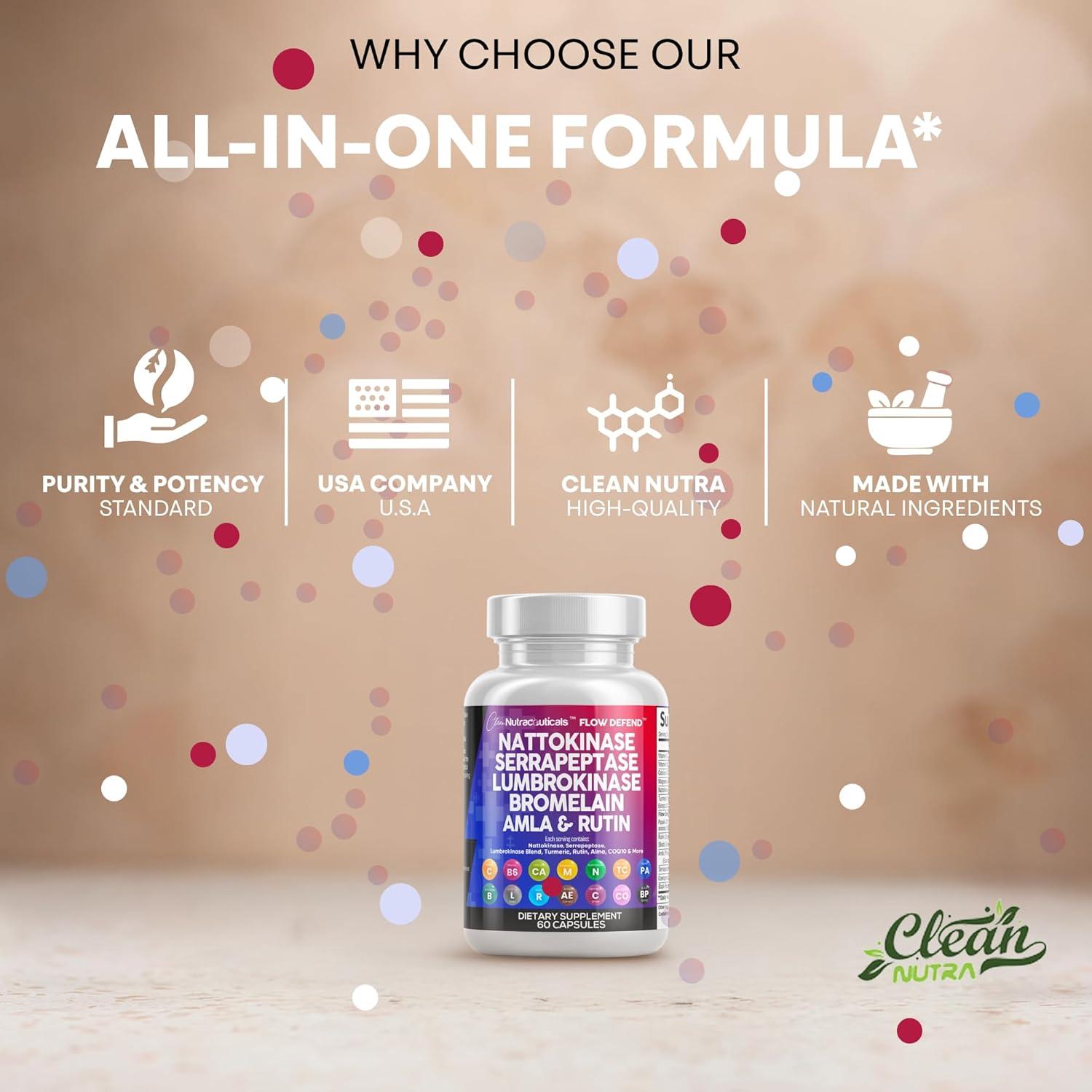 Suplemento Enzimático Clean Nutraceuticals Nattokinase 4000 FU