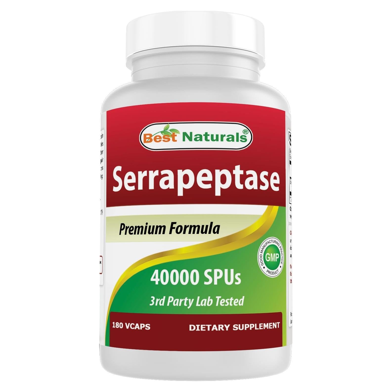 Serrapeptasa 40000 SPUs Mejores Naturales 180 Cápsulas